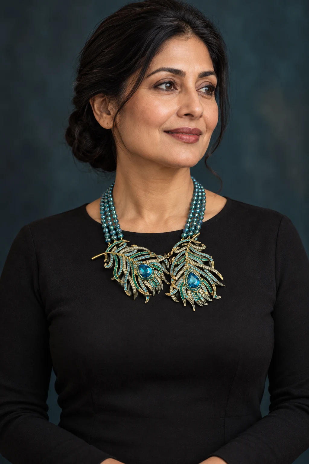 The Fleur Serenade Necklace worn on a model — AI-generated styling preview