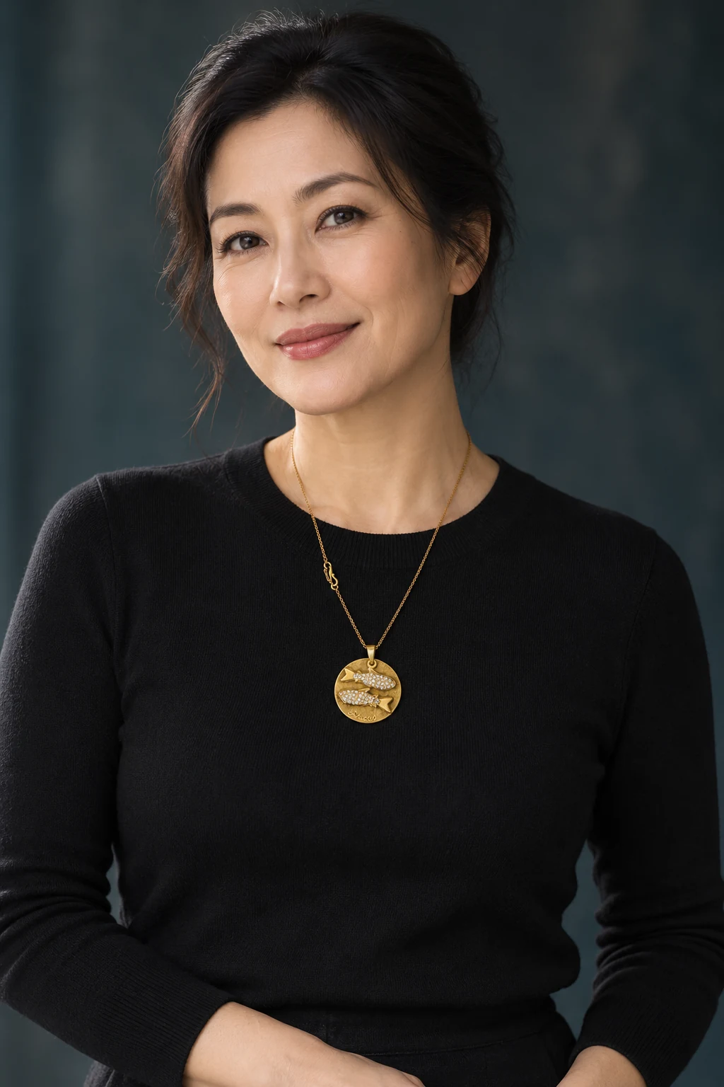 The Laure Jardin Necklace worn on a model — AI-generated styling preview