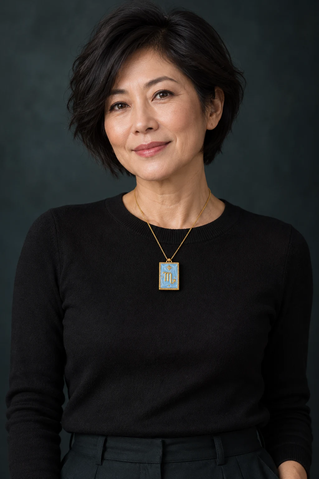 The Salomé Sonnet Necklace worn on a model — AI-generated styling preview