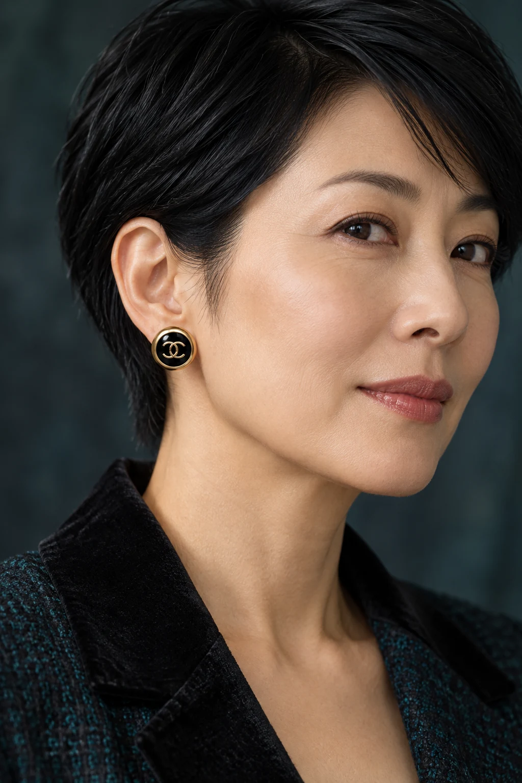 The Adeline Arabesque Earrings worn on a model — AI-generated styling preview