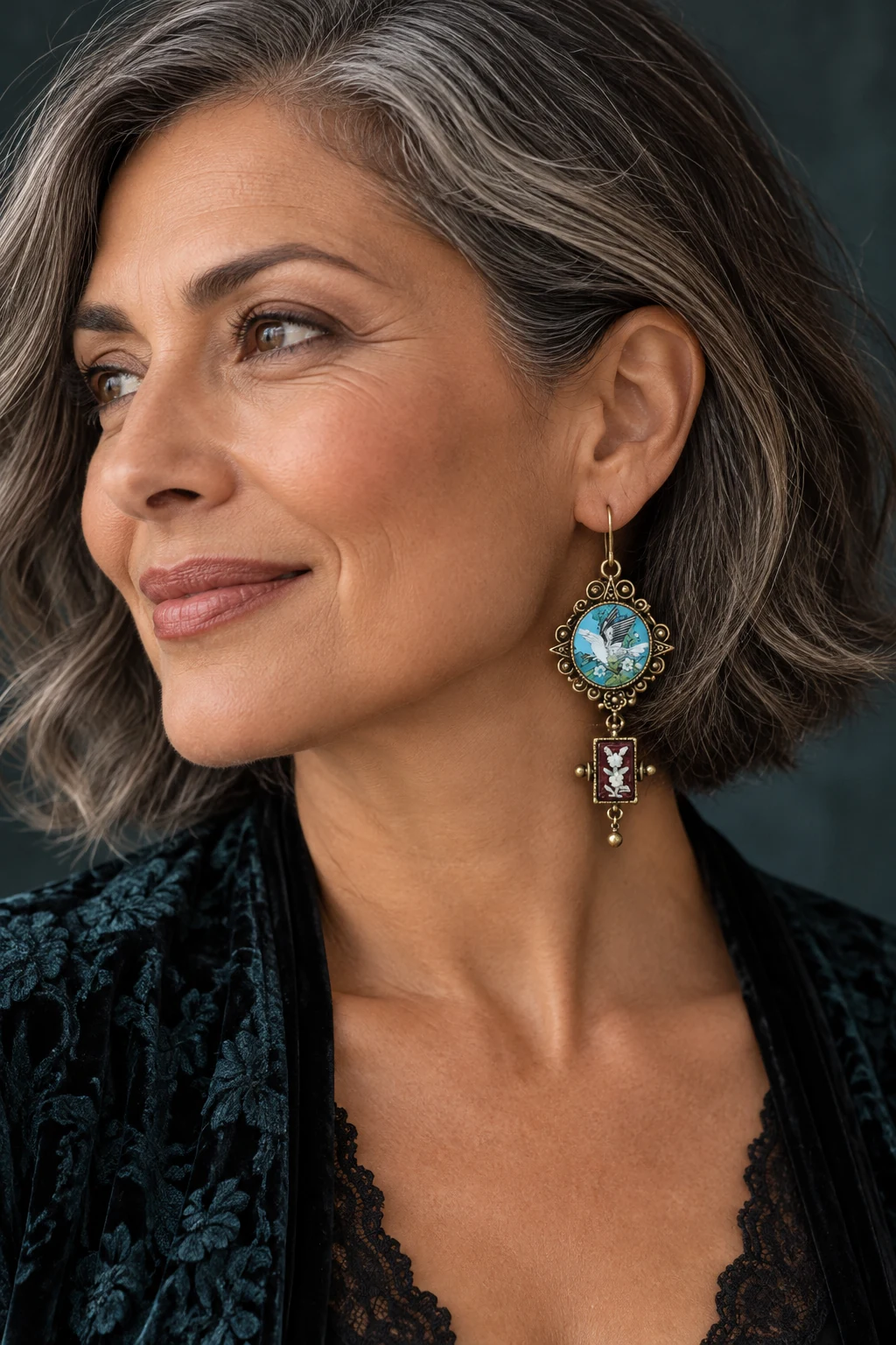 The Colette Jardin Earrings worn on a model — AI-generated styling preview