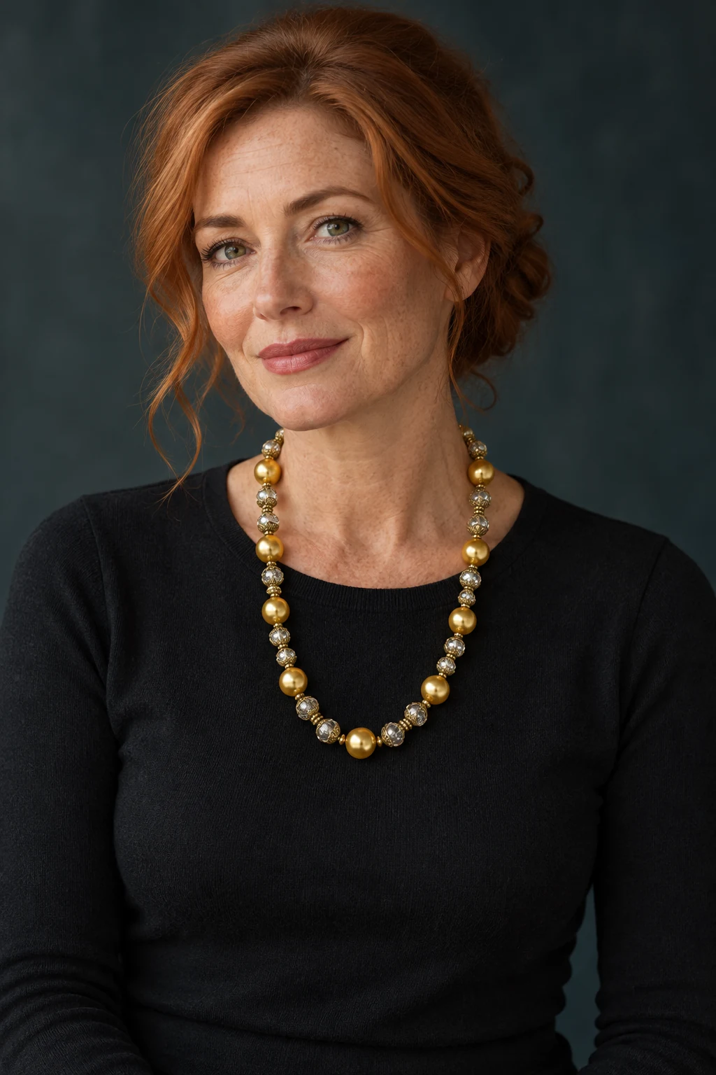 The Florence Poème Necklace worn on a model — AI-generated styling preview