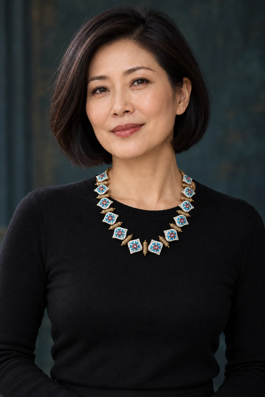 The Colette Muse Necklace worn on a model — AI-generated styling preview