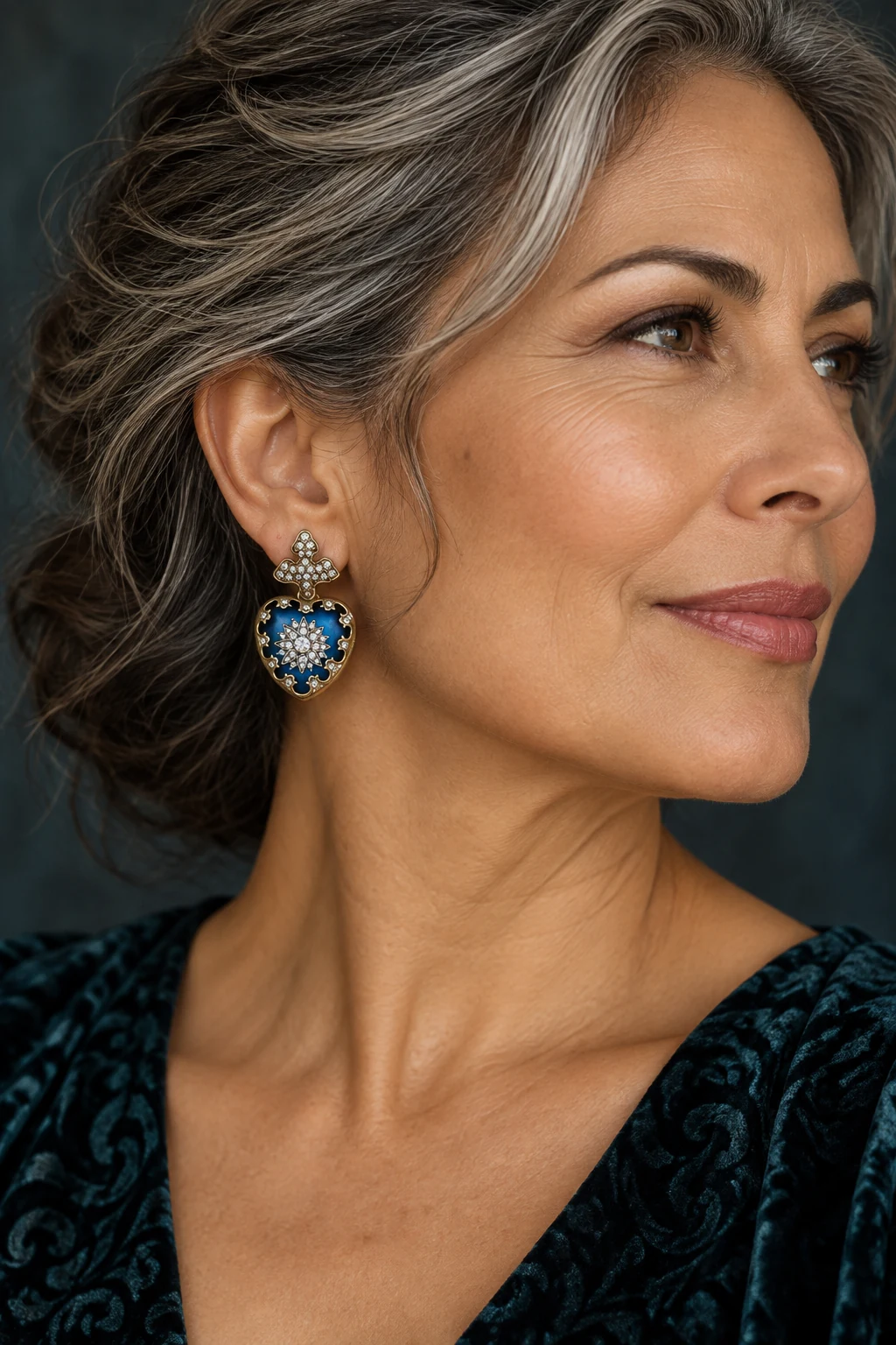 The Gabrielle Jardin Earrings worn on a model — AI-generated styling preview