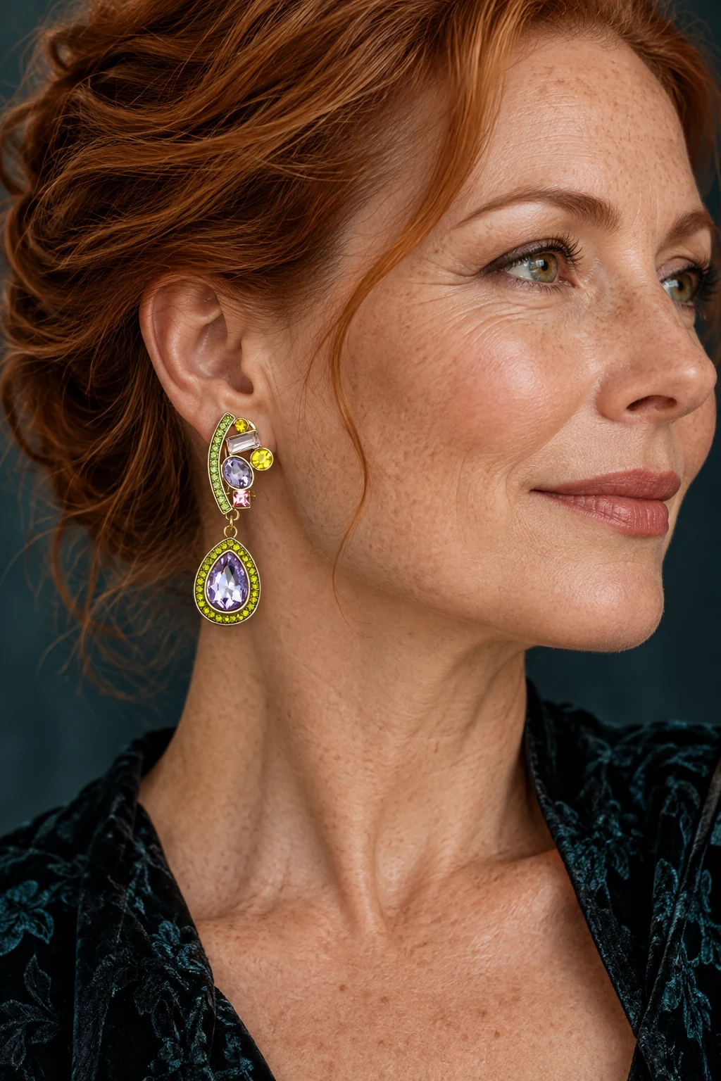The Anouk Jardin Earrings worn on a model — AI-generated styling preview