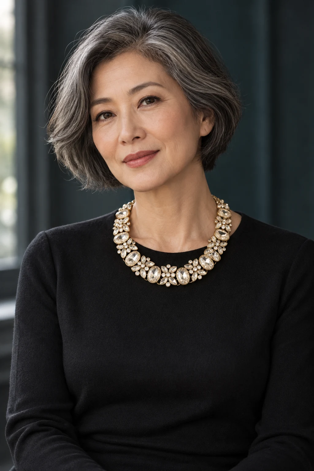 The Isabelle Waltz Necklace worn on a model — AI-generated styling preview