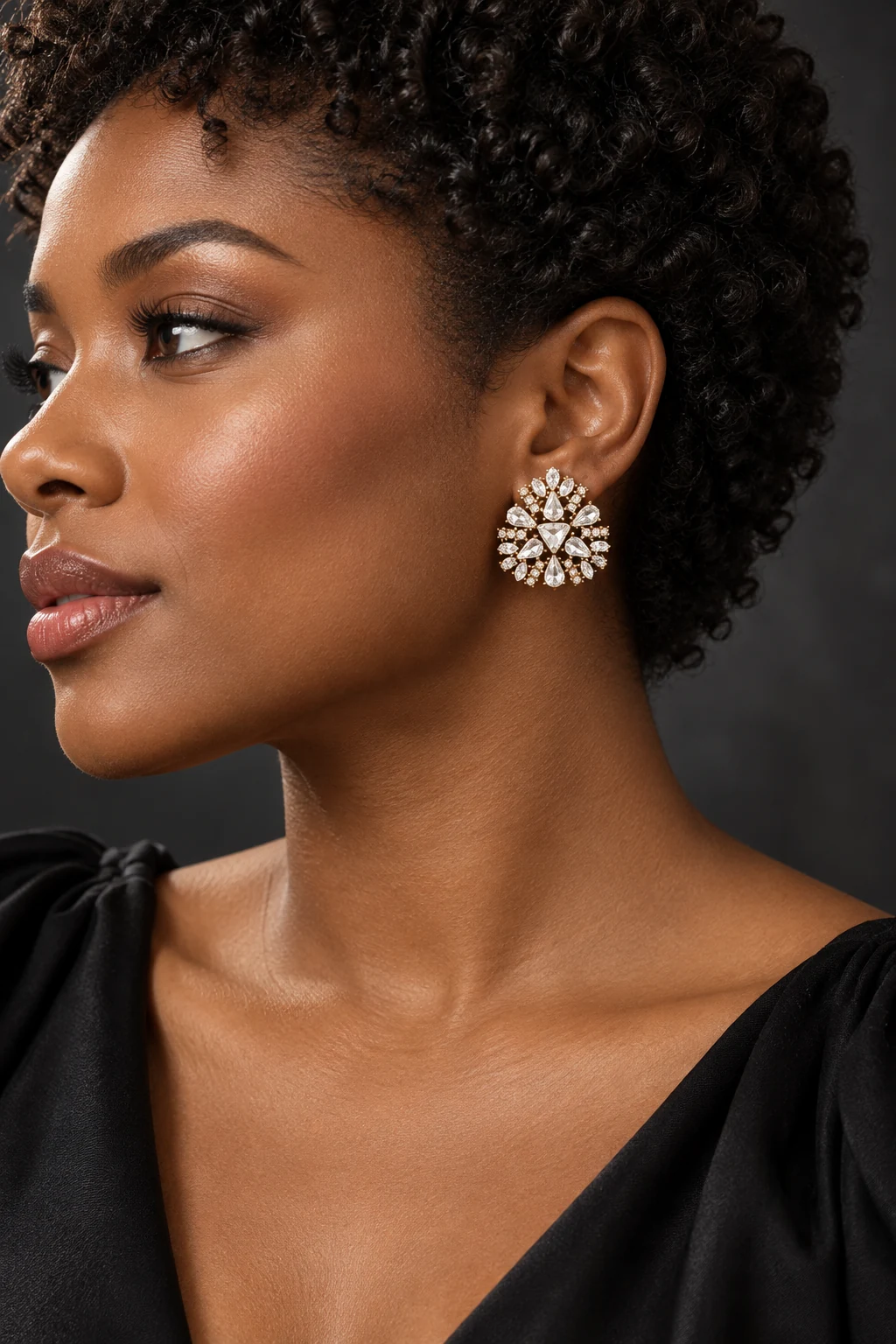 The Colette Fable Earrings worn on a model — AI-generated styling preview