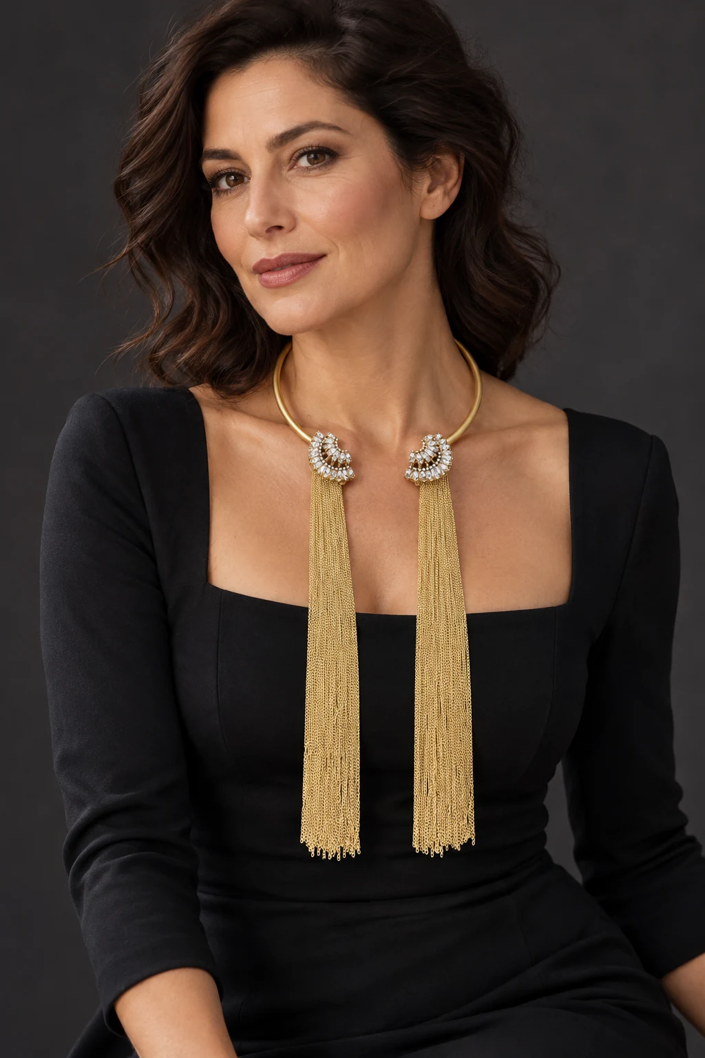 The Colette Fable Necklace worn on a model — AI-generated styling preview