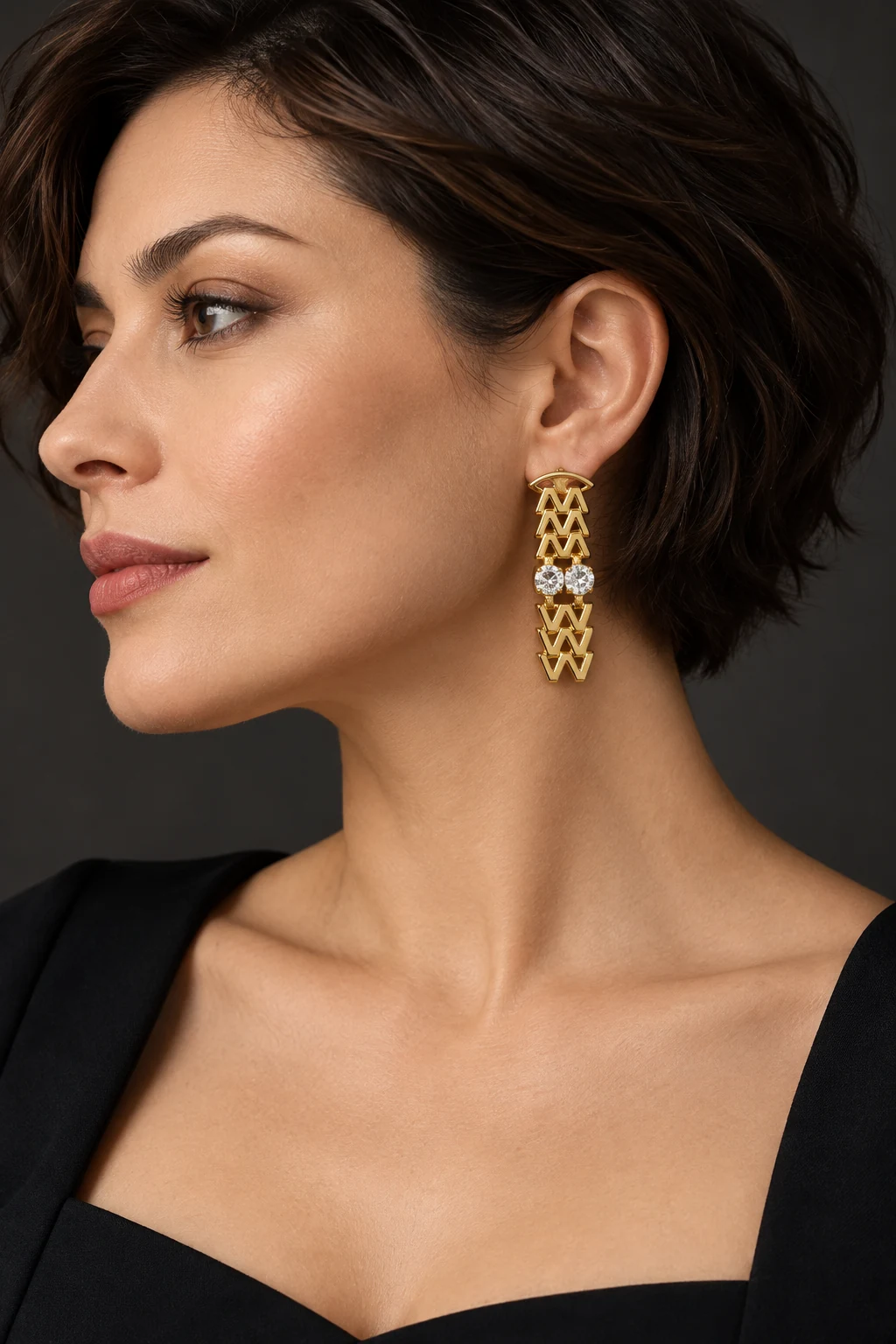 The Arielle Serenade Earrings worn on a model — AI-generated styling preview