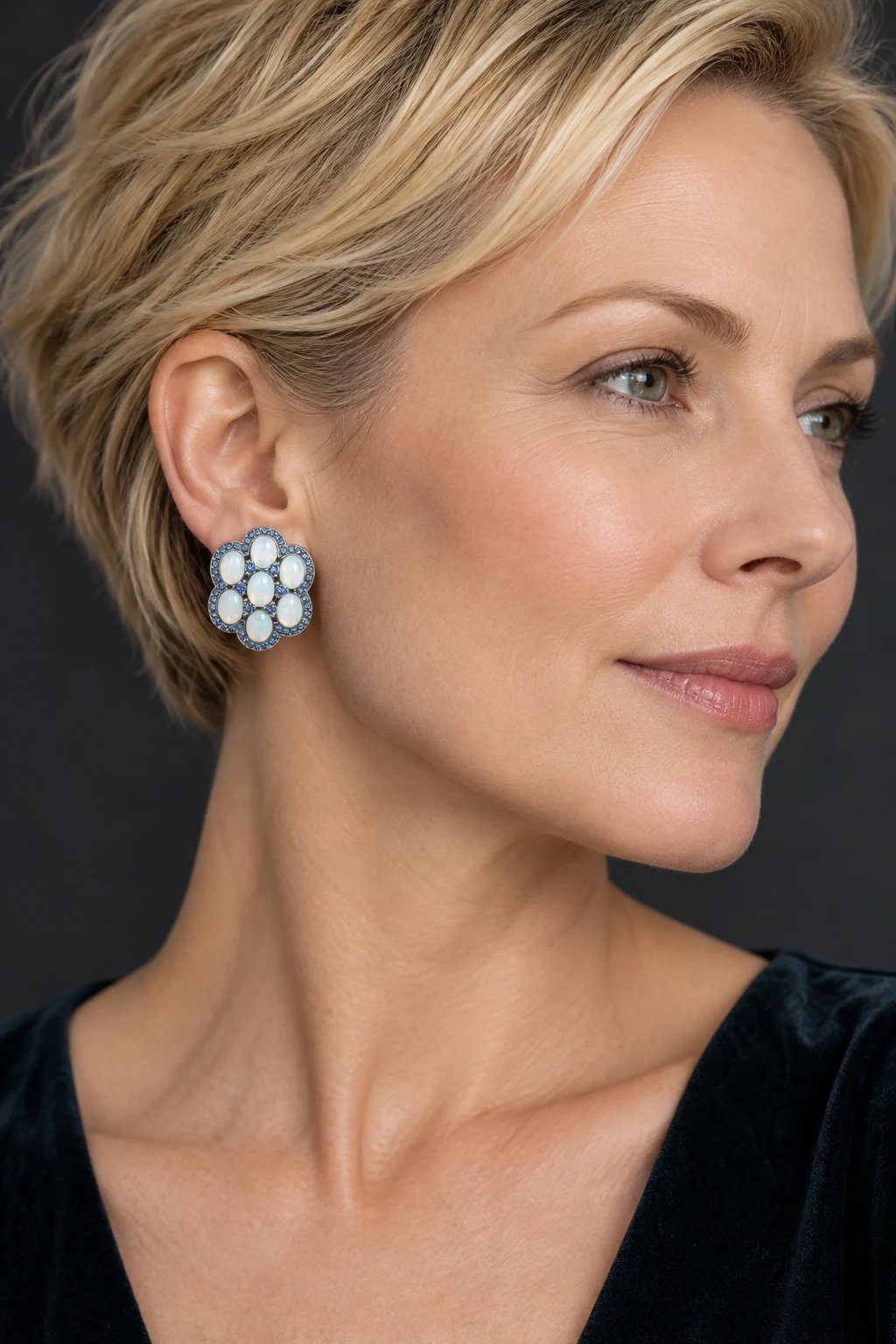 The Philomène Jardin Earrings worn on a model — AI-generated styling preview