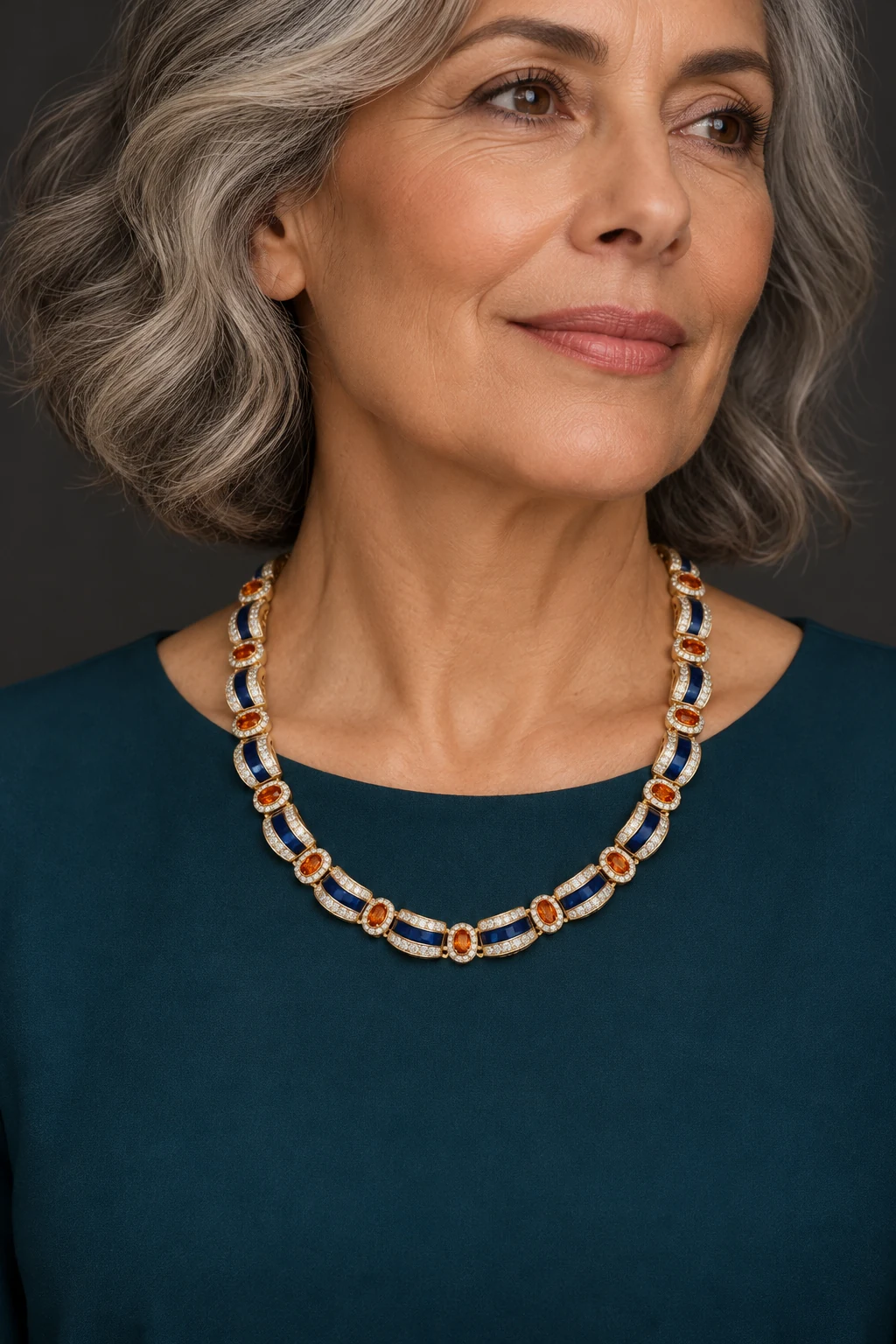 The Chloé Poème Necklace worn on a model — AI-generated styling preview