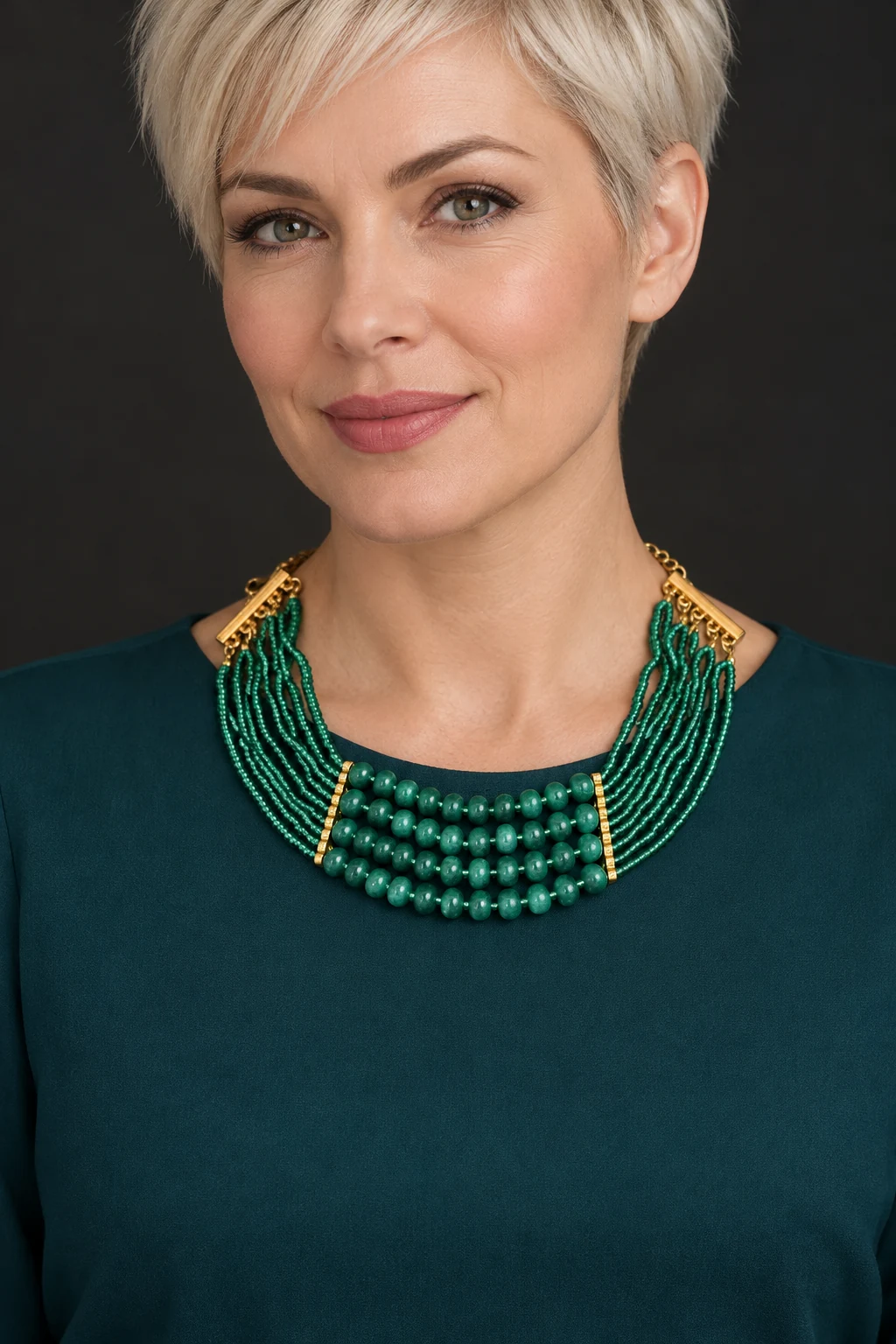 The Virginie Reverie Necklace worn on a model — AI-generated styling preview