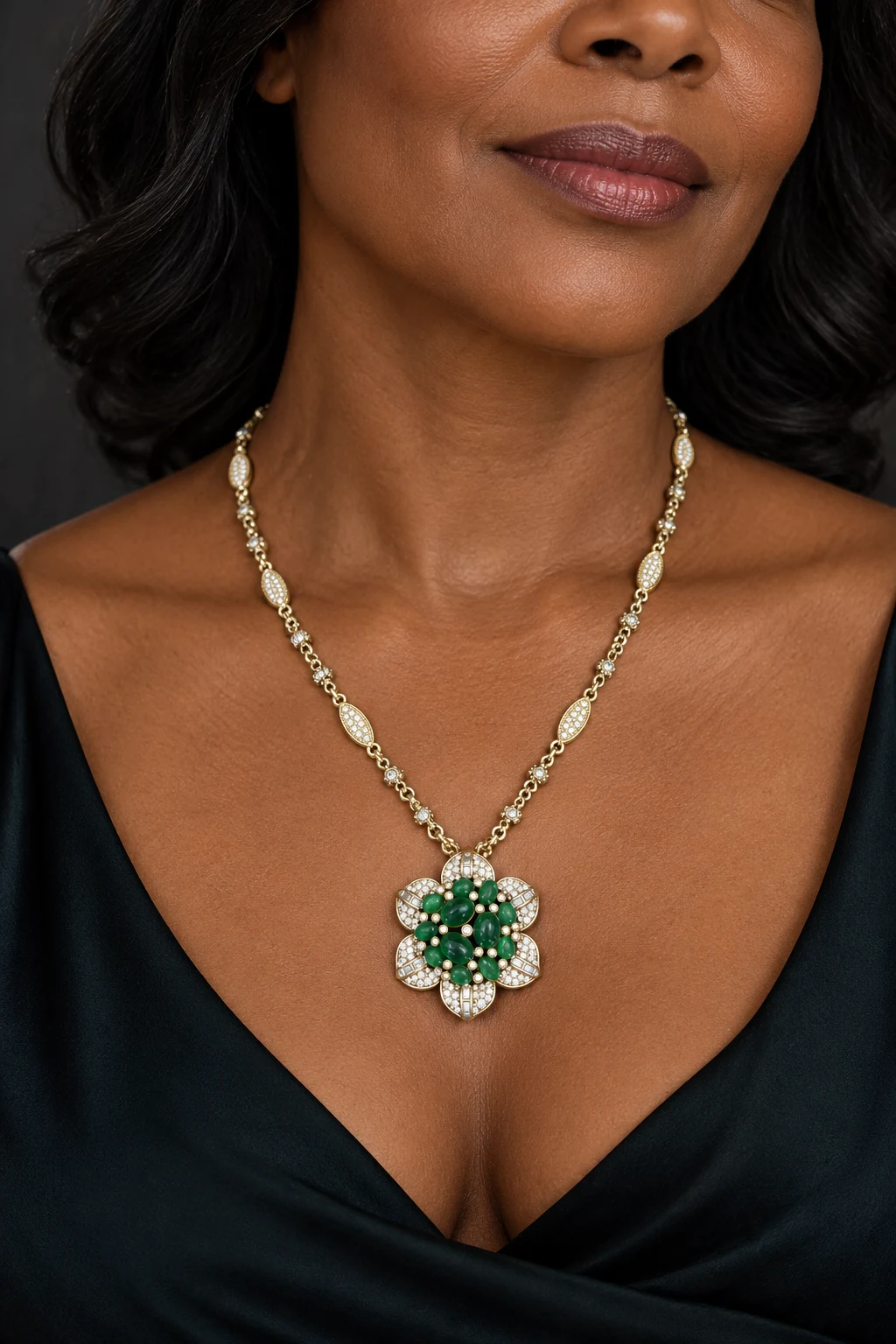 The Suzanne Reverie Necklace worn on a model — AI-generated styling preview