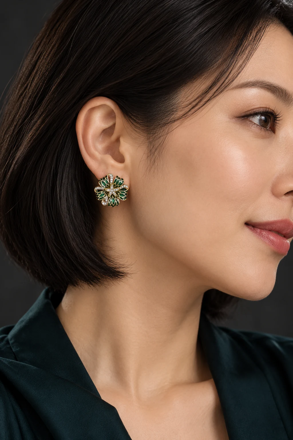 The Alma Reverie Earrings worn on a model — AI-generated styling preview