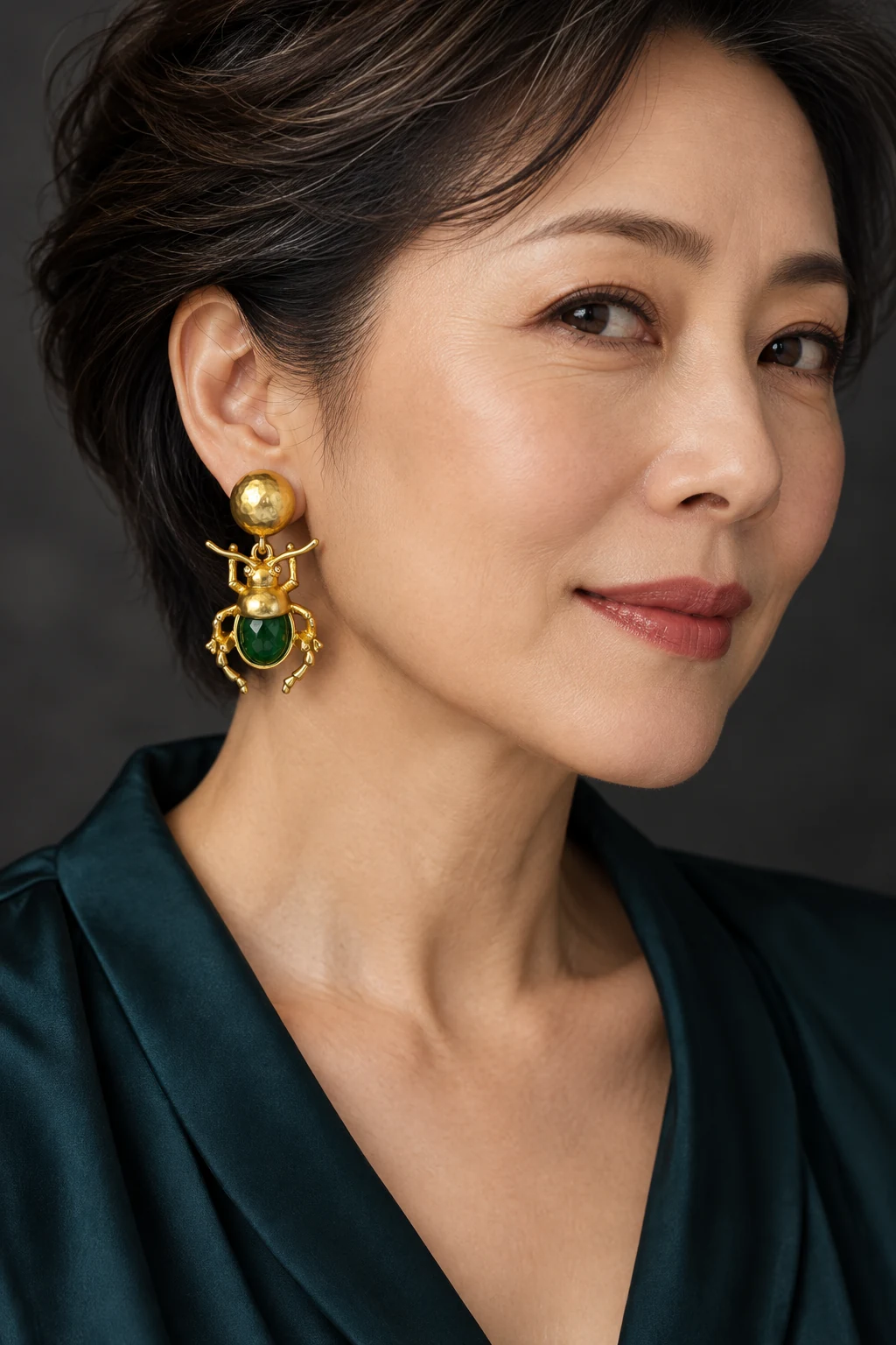 The Nadine Fleur Earrings worn on a model — AI-generated styling preview