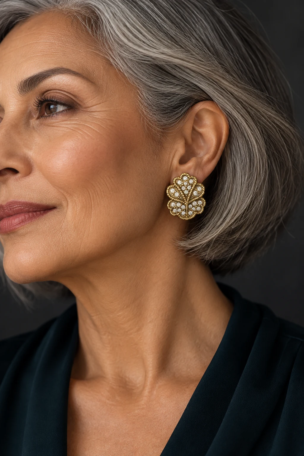 The Philomène Rhapsody Earrings worn on a model — AI-generated styling preview
