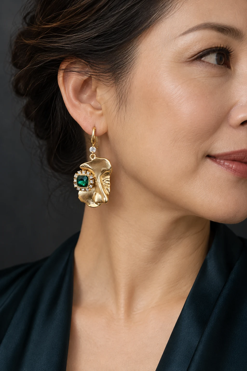 The Éléonore Jardin Earrings worn on a model — AI-generated styling preview