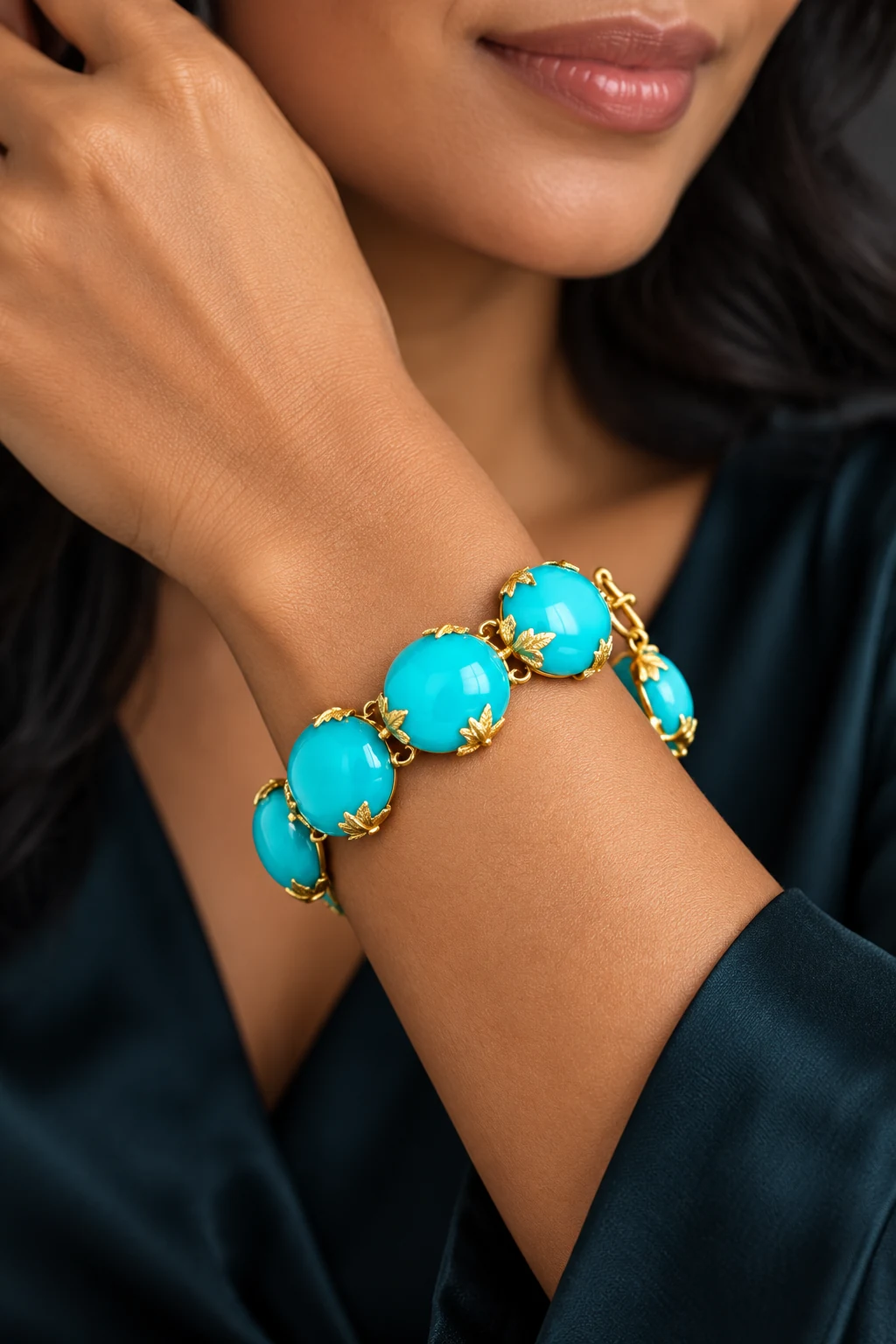 The Geneviève Waltz Bracelet worn on a model — AI-generated styling preview