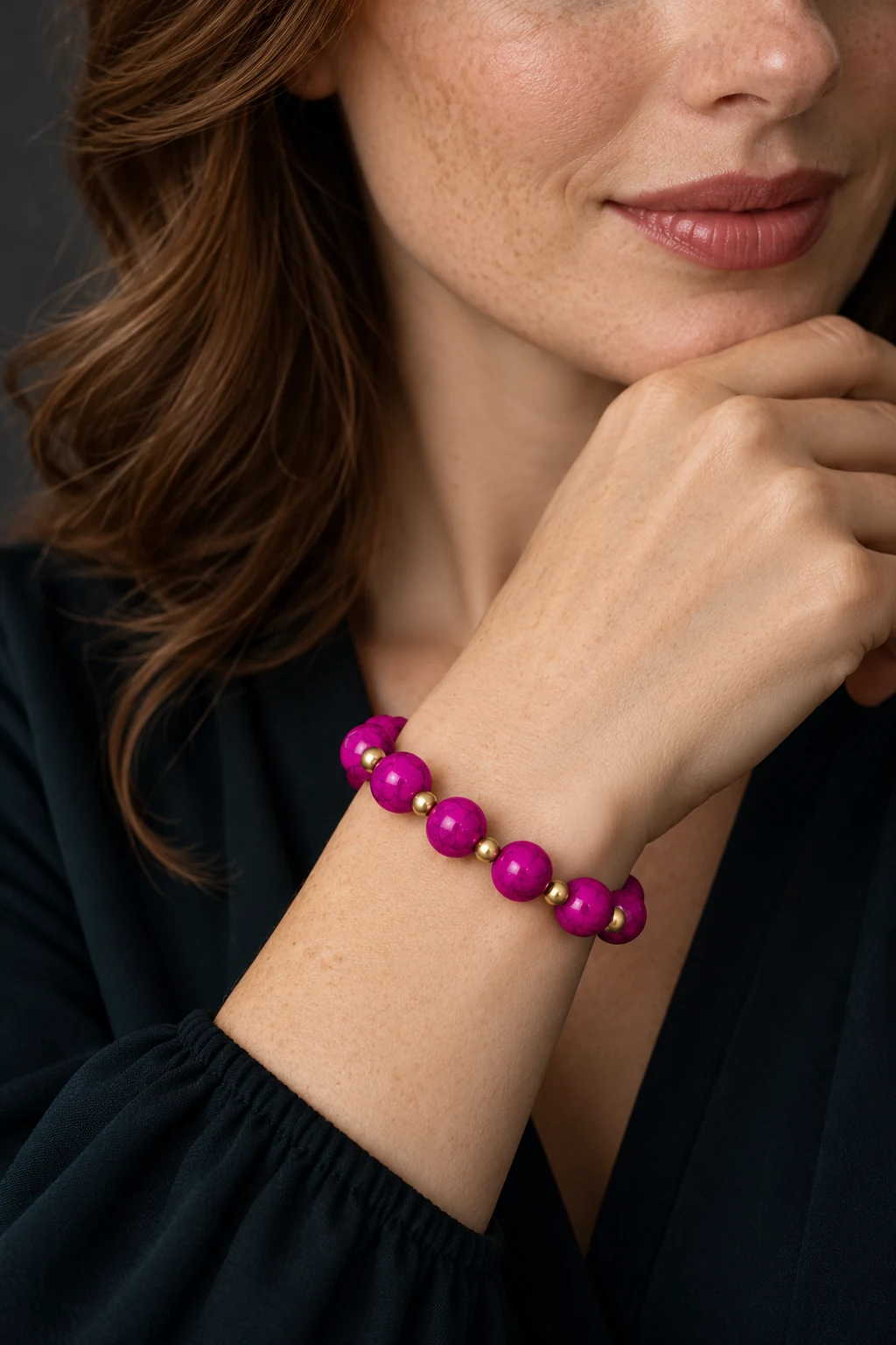 The Julie Arabesque Bracelet worn on a model — AI-generated styling preview