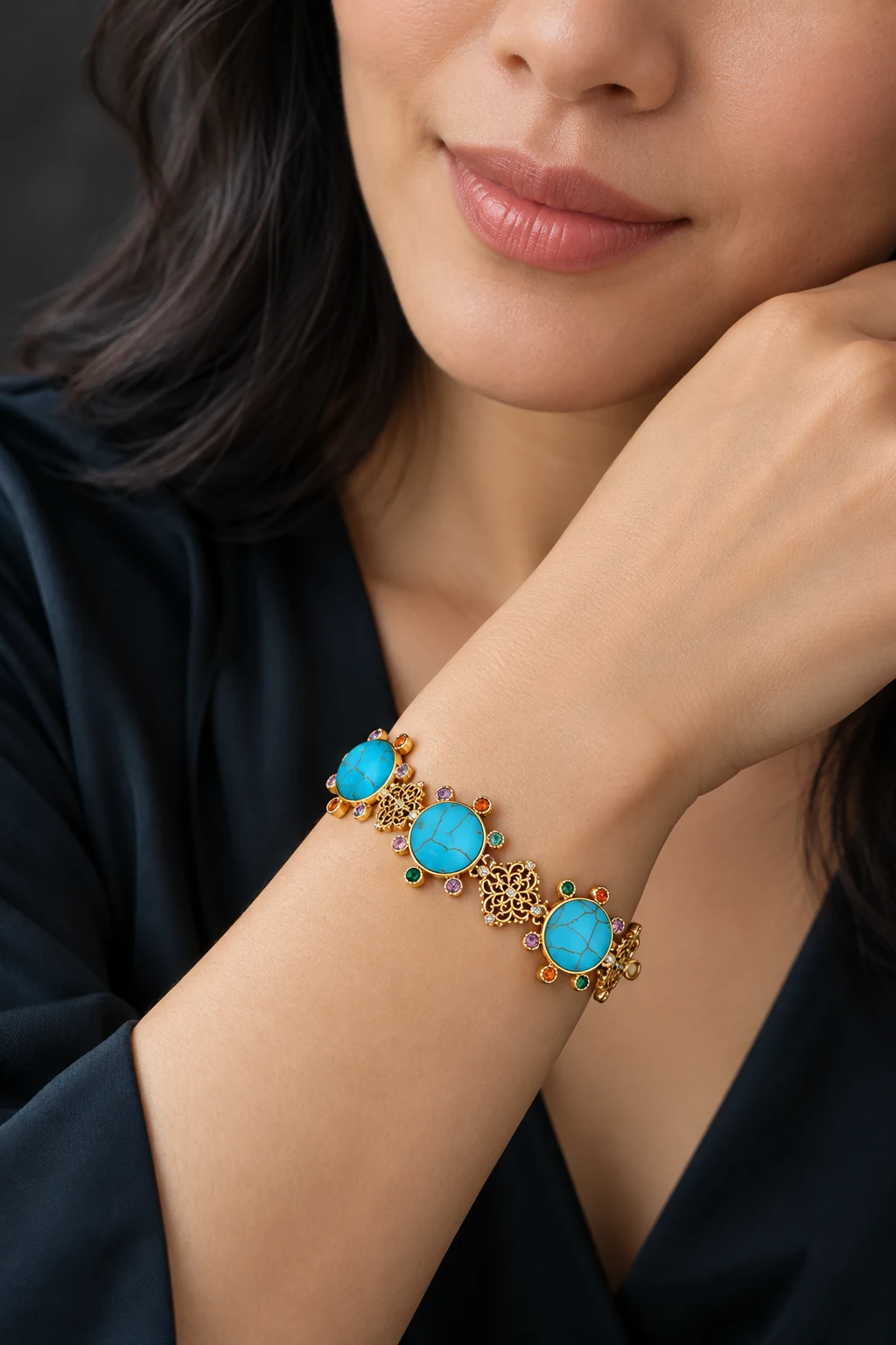 The Virginie Éclat Bracelet worn on a model — AI-generated styling preview