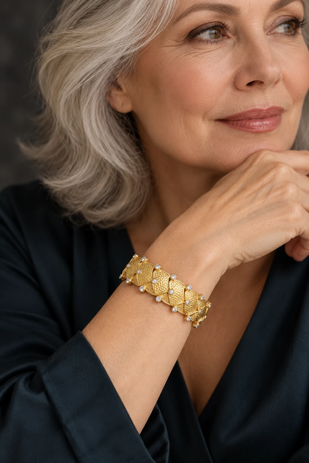 The Gabrielle Romance Bracelet worn on a model — AI-generated styling preview