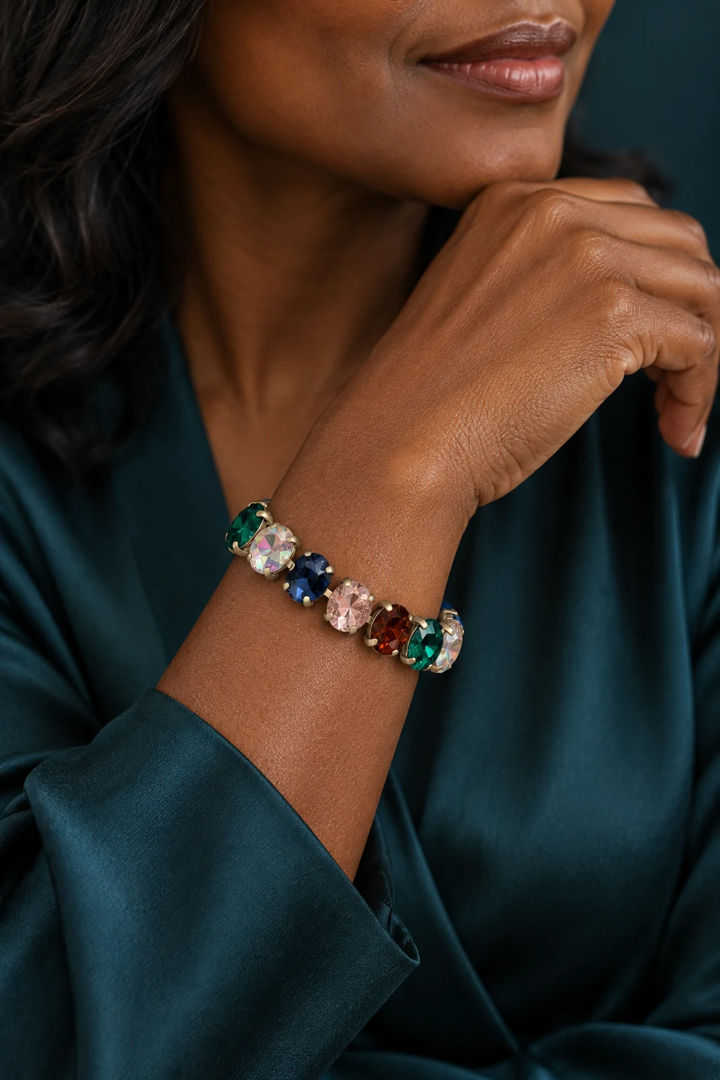 The Mathilde Serenade Bracelet worn on a model — AI-generated styling preview
