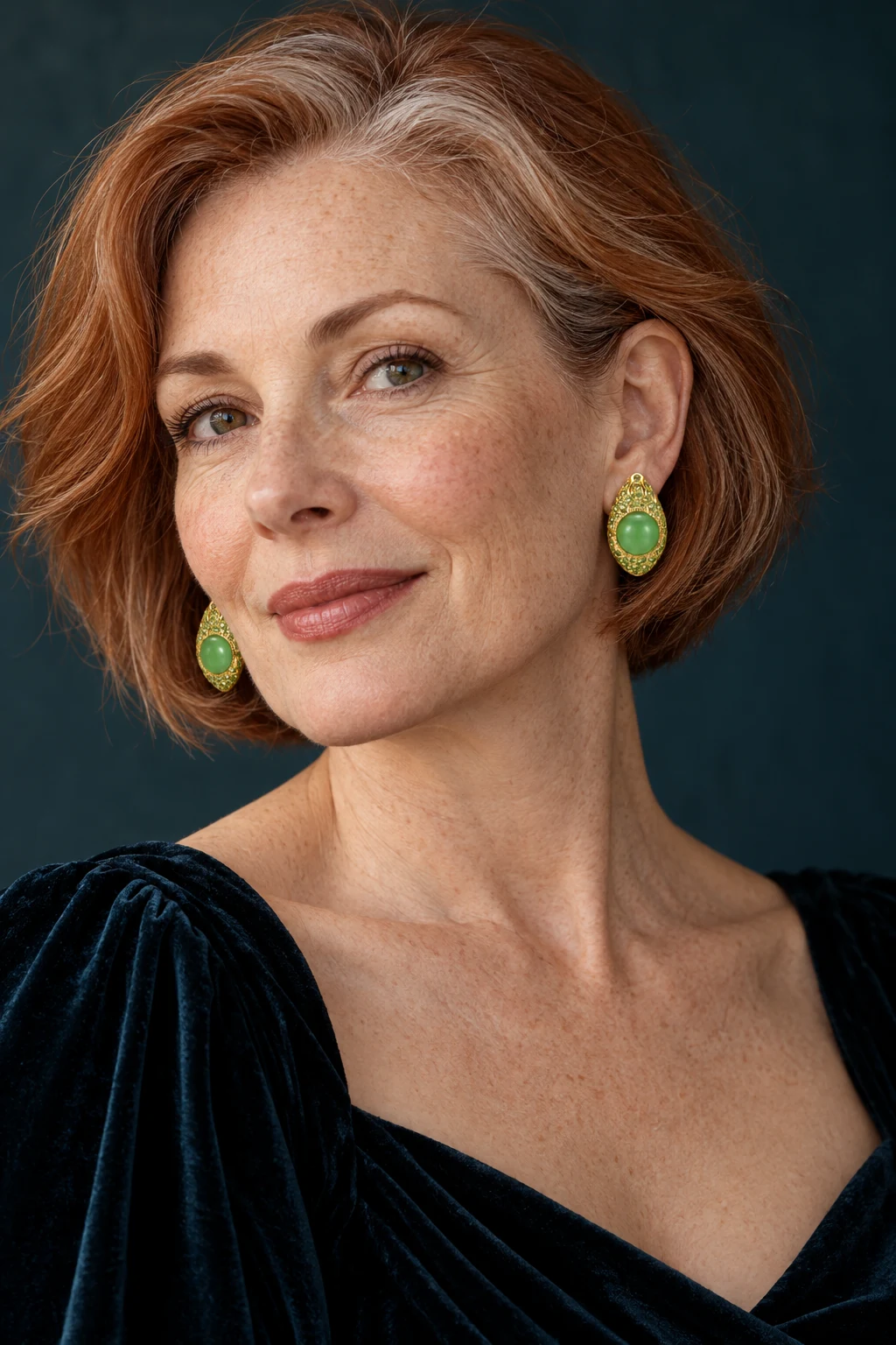 The Clara Fable Earrings worn on a model — AI-generated styling preview