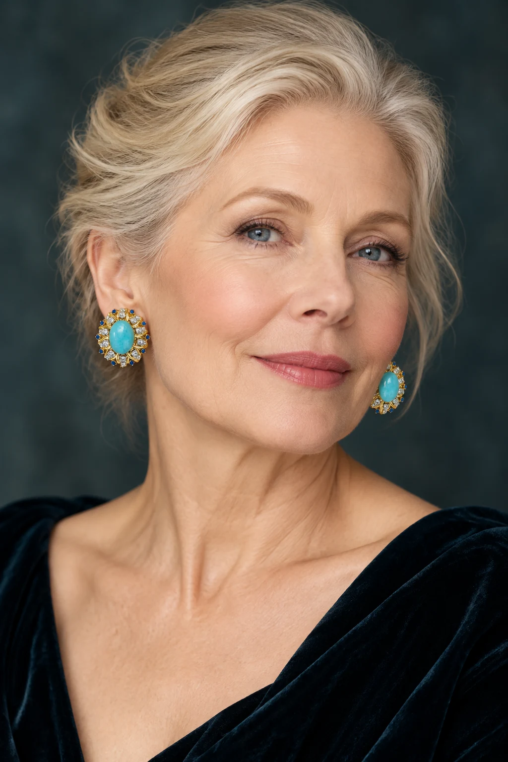 The Belle Fable Earrings worn on a model — AI-generated styling preview