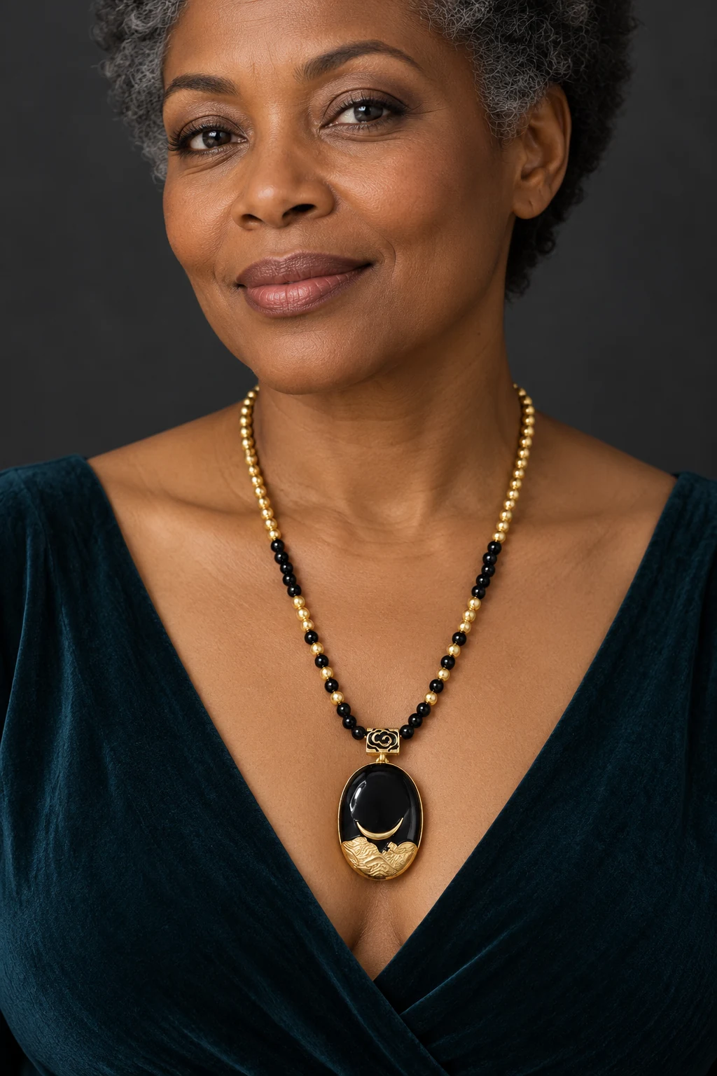 The Estelle Reverie Necklace worn on a model — AI-generated styling preview
