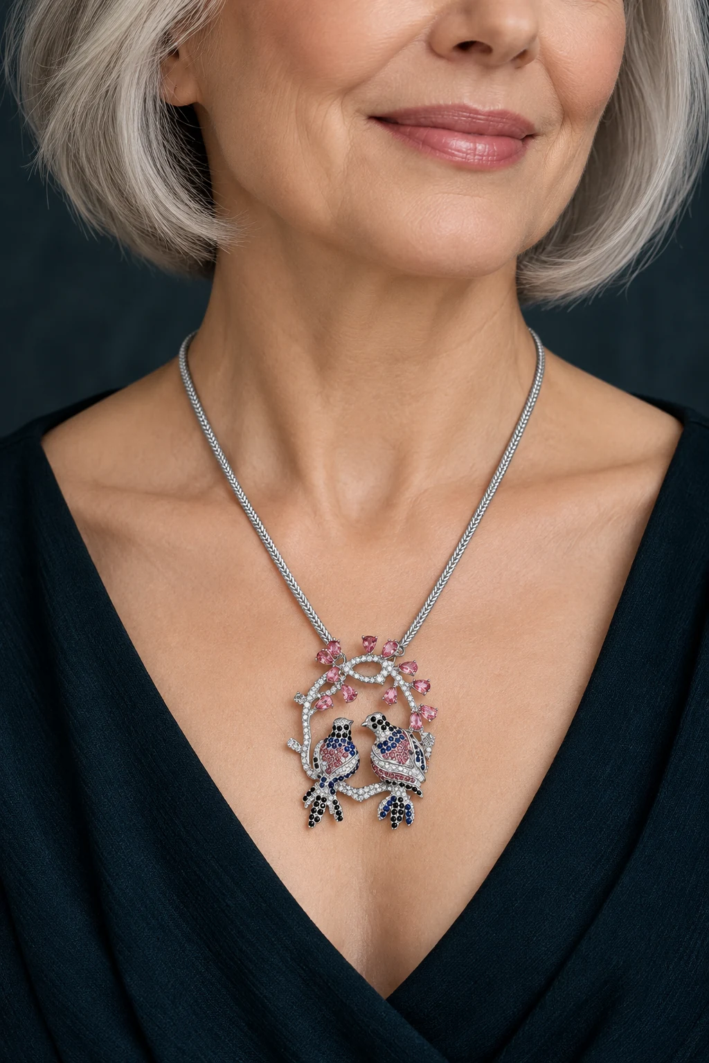 The Arielle Romance Necklace worn on a model — AI-generated styling preview