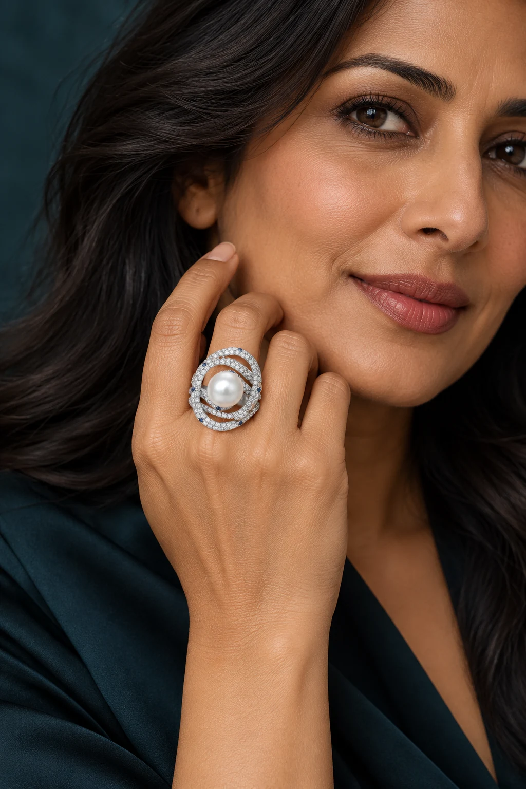 The Héloïse Rhapsody Ring worn on a model — AI-generated styling preview