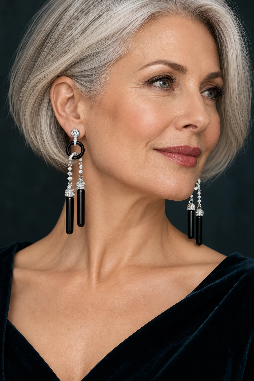 The Isabelle Fable Earrings worn on a model — AI-generated styling preview