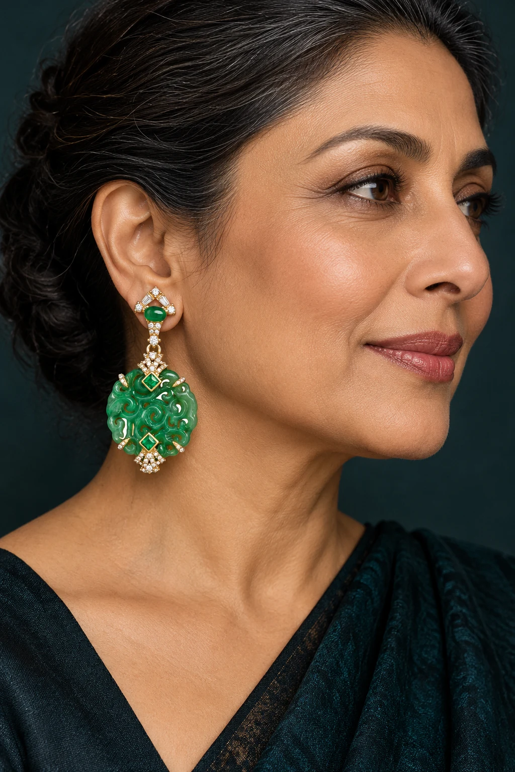 The Maëlle Poème Earrings worn on a model — AI-generated styling preview