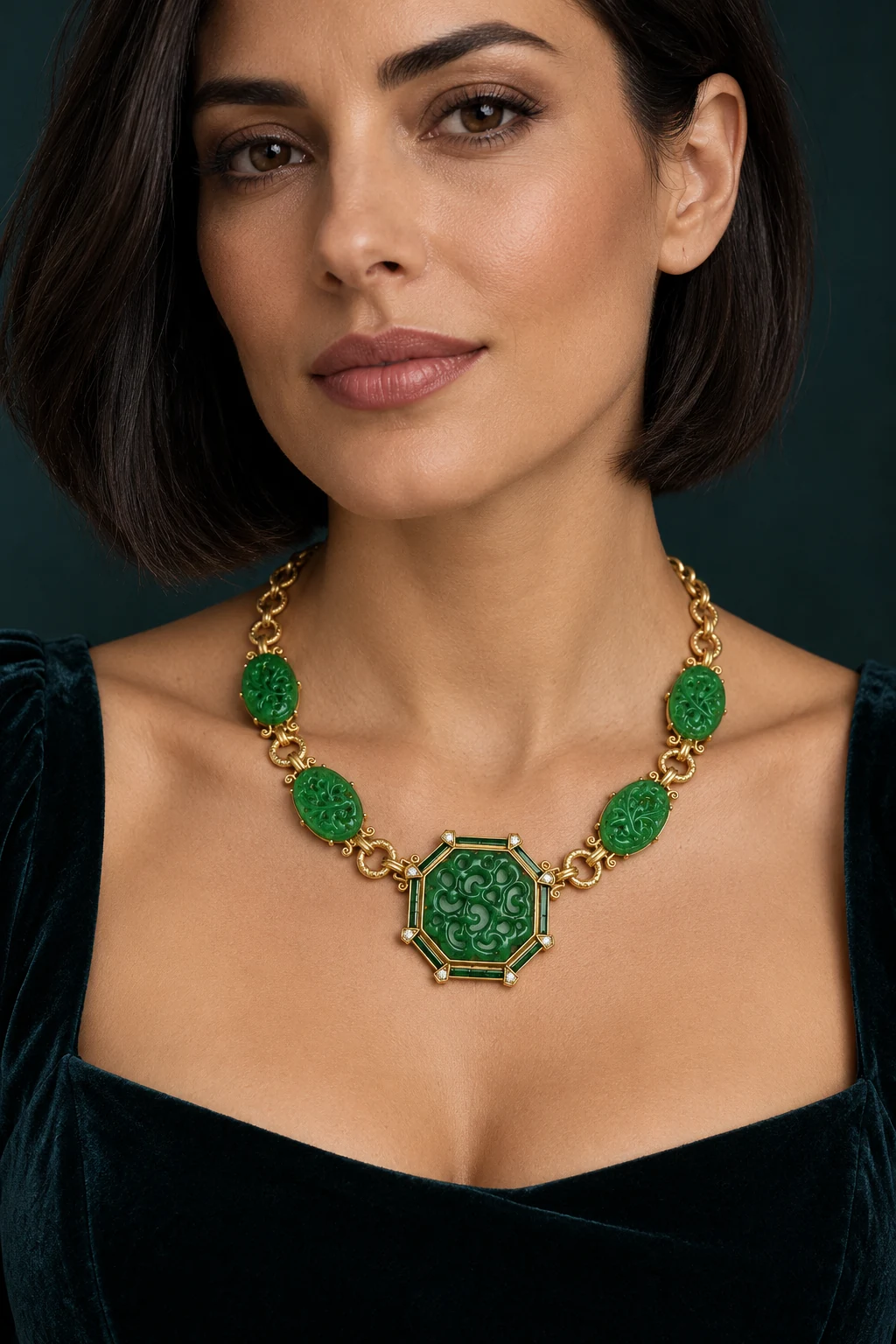 The Maëlle Poème Necklace worn on a model — AI-generated styling preview