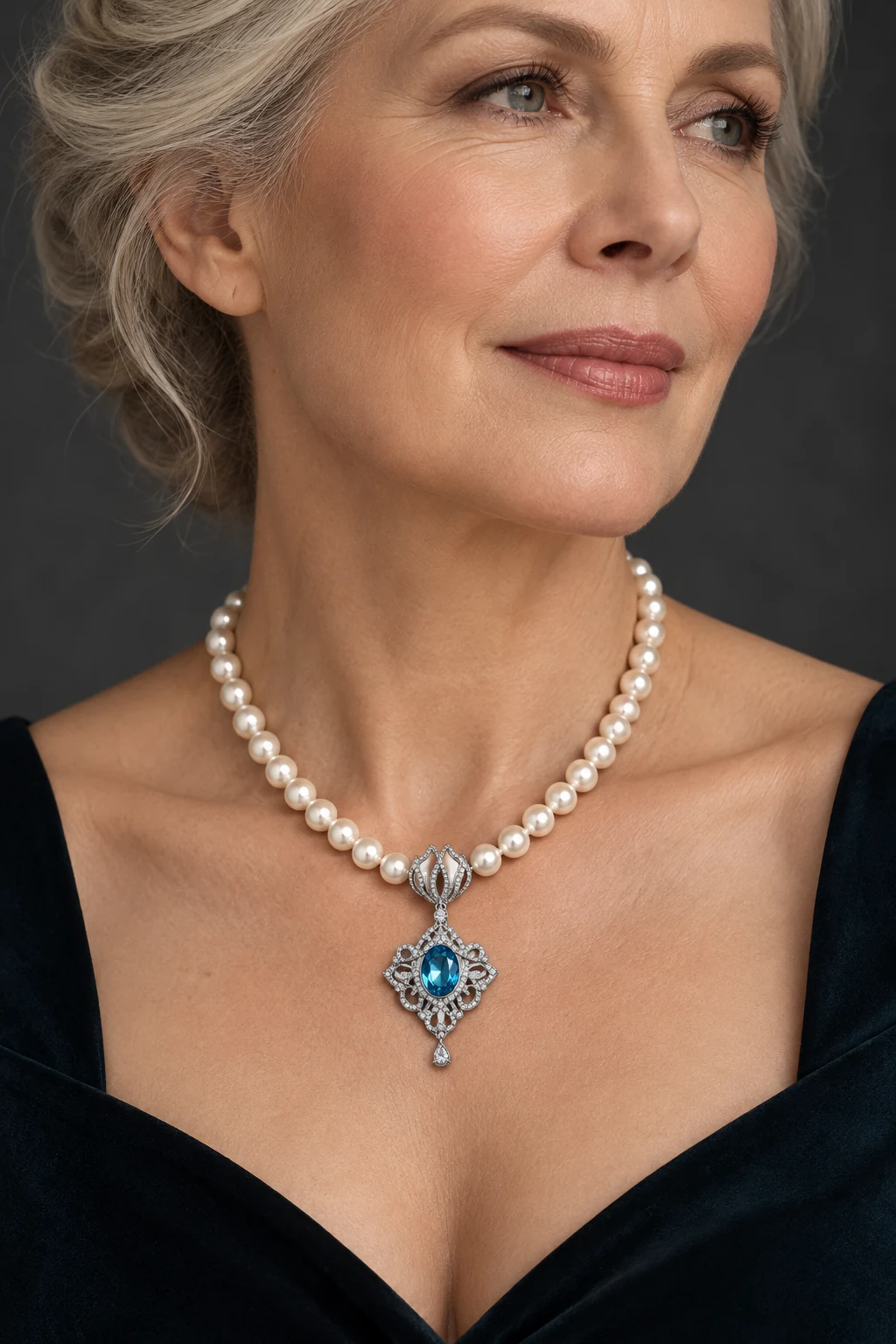 The Agnès Sonata Necklace worn on a model — AI-generated styling preview
