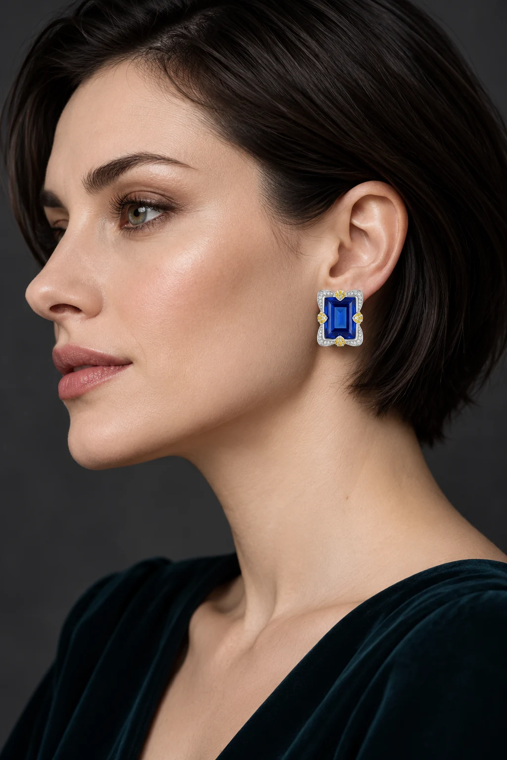 The Marion Sonata Earrings worn on a model — AI-generated styling preview