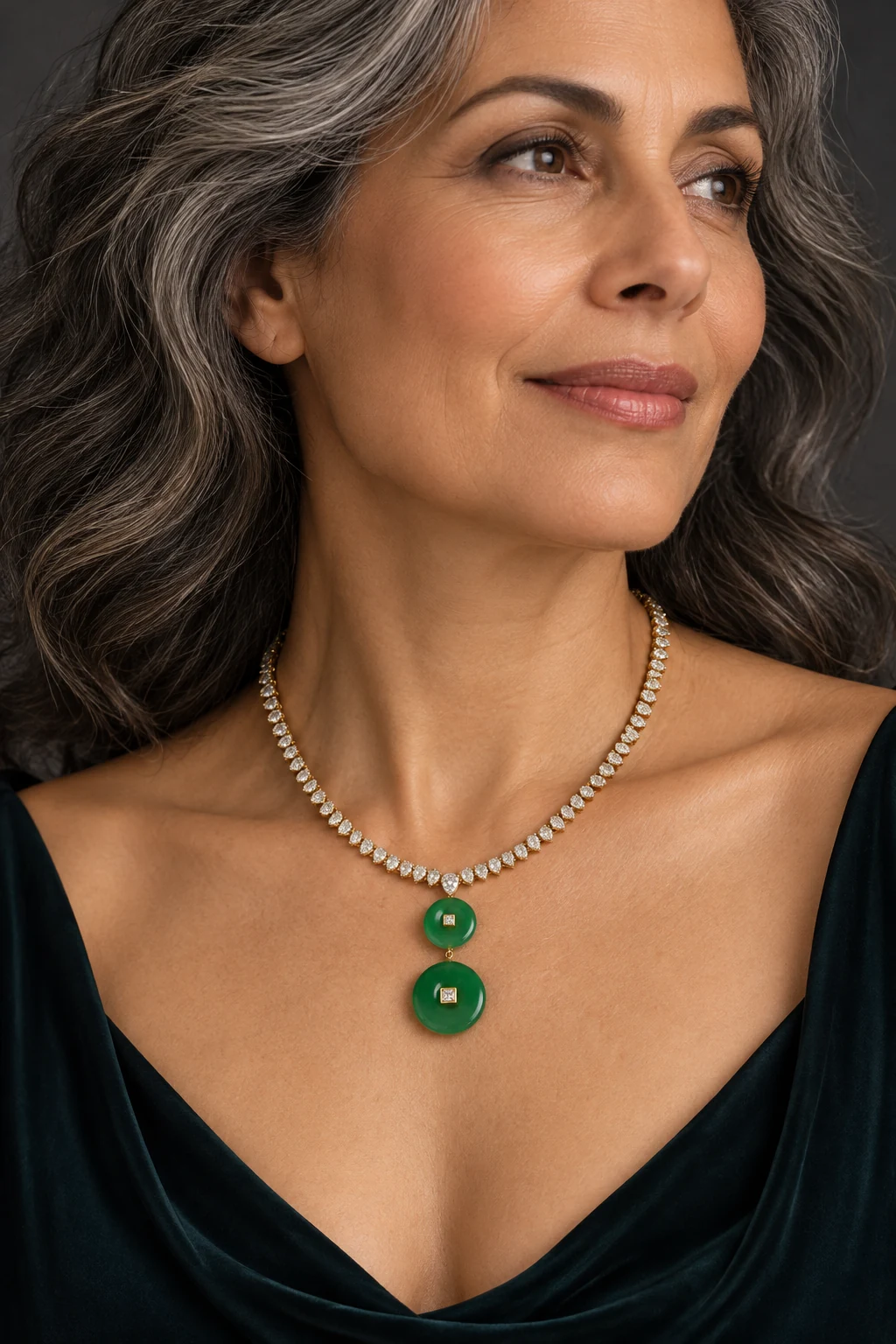 The Léonie Reverie Necklace worn on a model — AI-generated styling preview