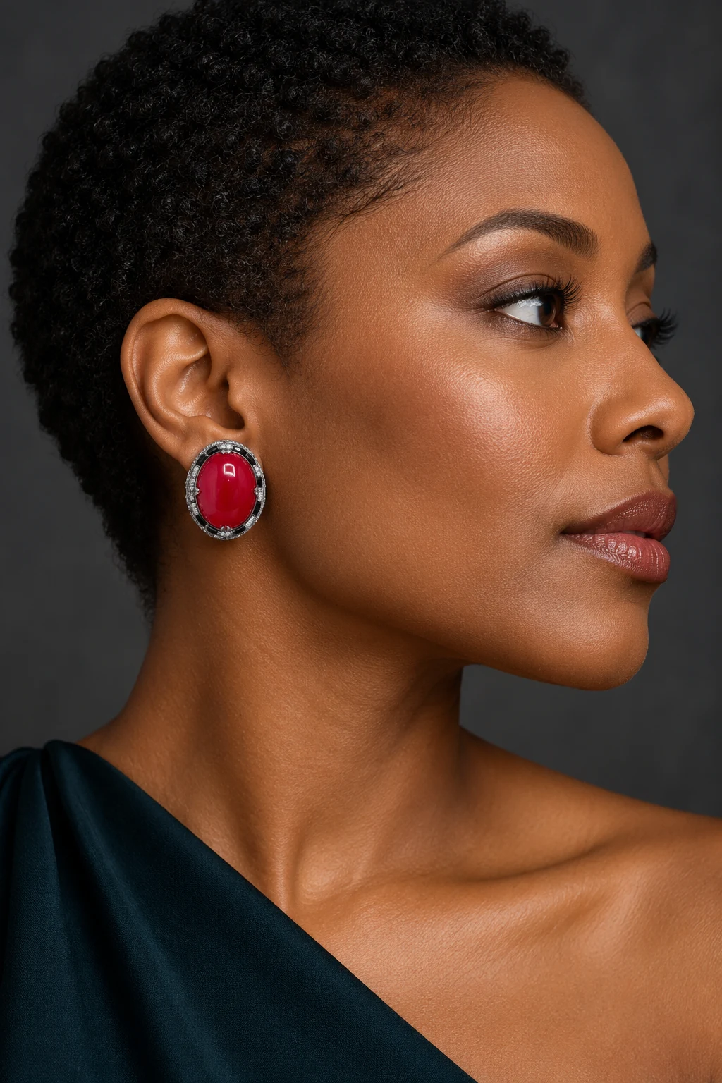 The Chantal Muse Earrings worn on a model — AI-generated styling preview