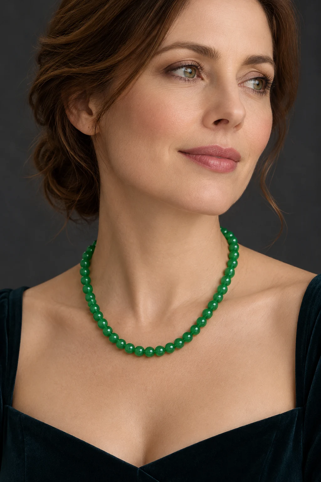 The Alice Promenade Necklace worn on a model — AI-generated styling preview