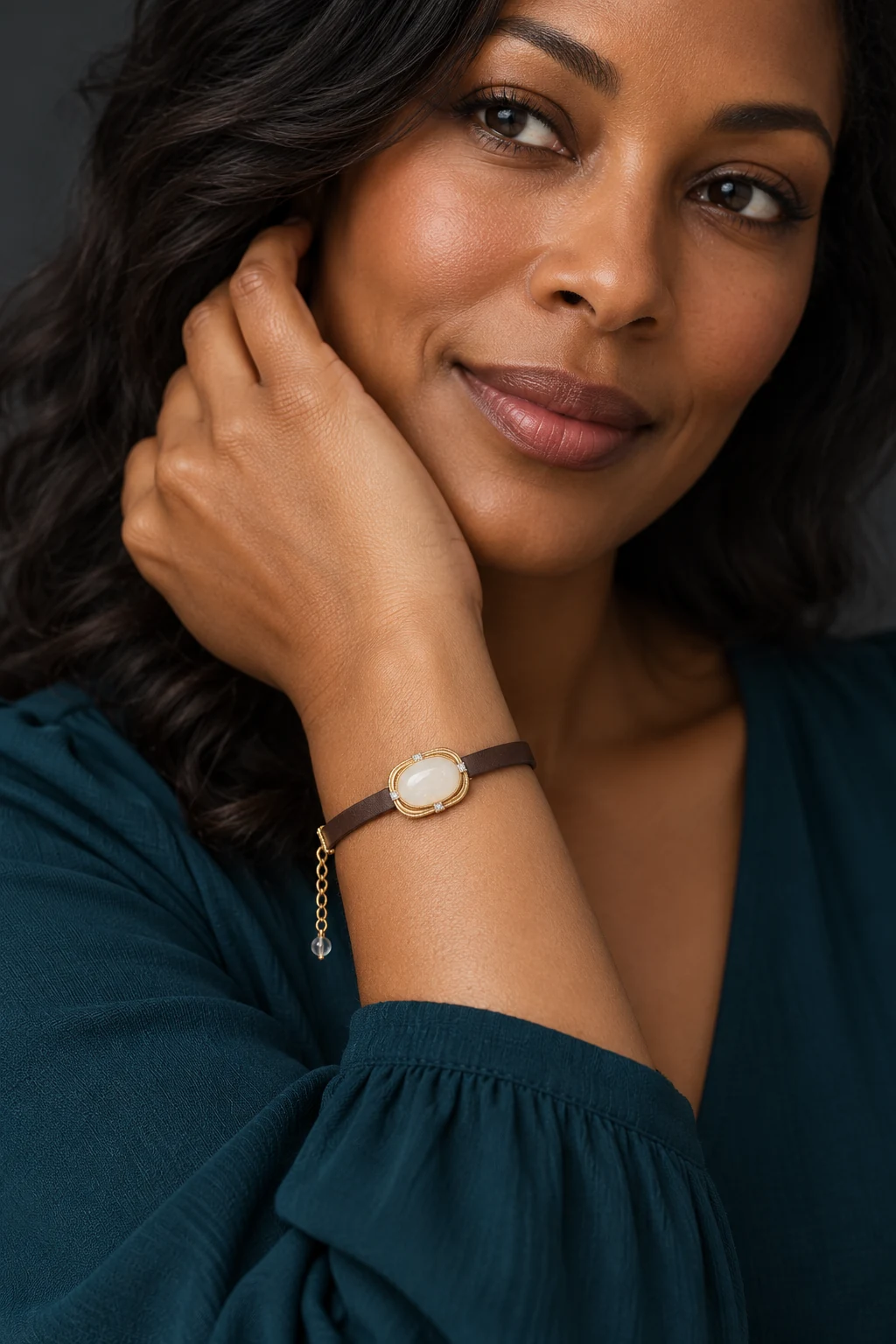 The Joséphine Jardin Bracelet worn on a model — AI-generated styling preview