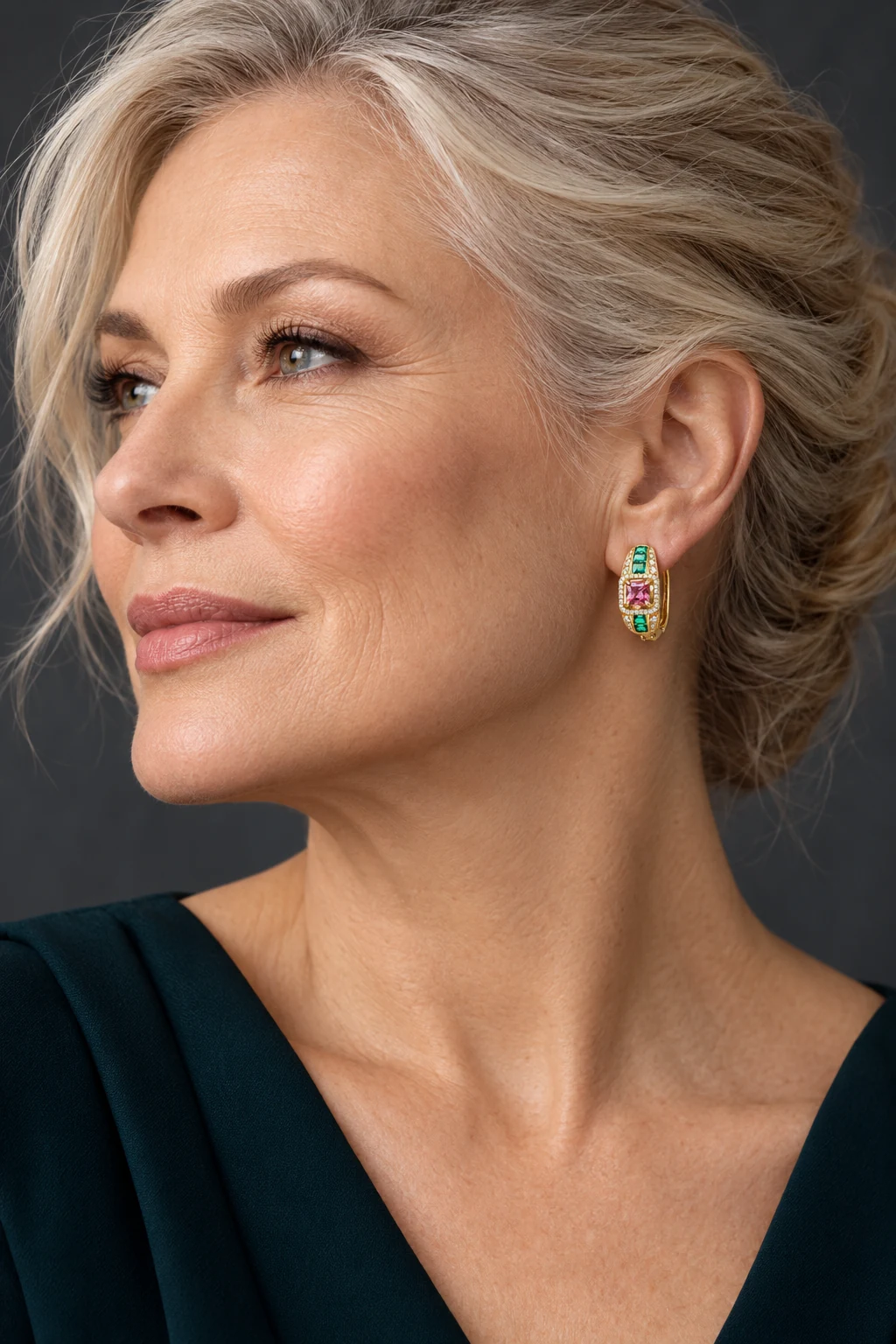 The Astrid Romance Earrings worn on a model — AI-generated styling preview