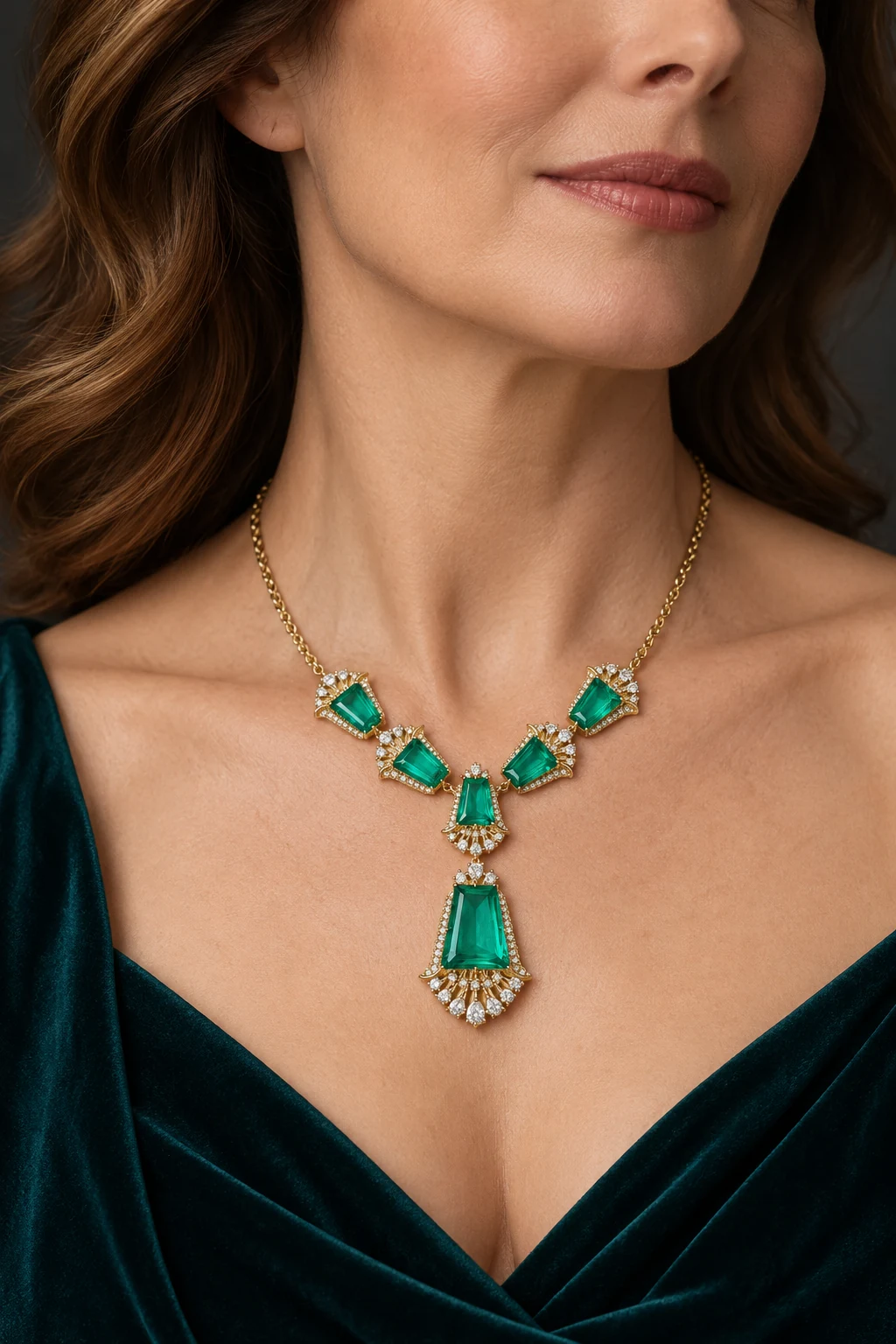 The Anastasie Jardin Necklace worn on a model — AI-generated styling preview