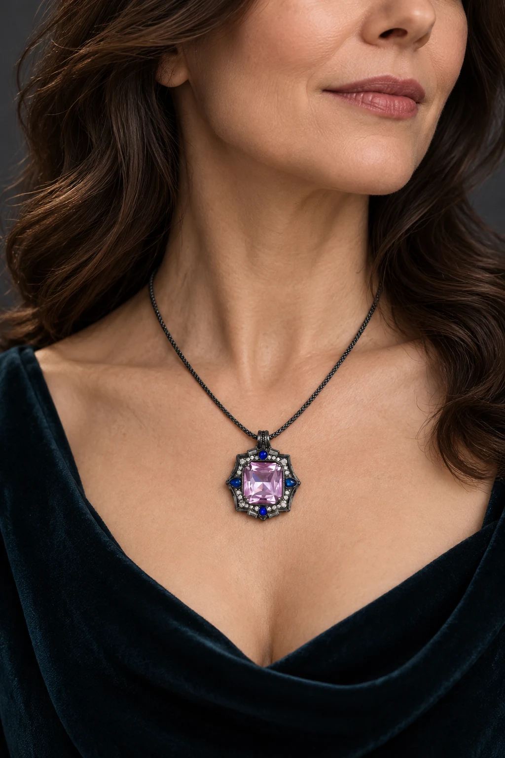 The Romy Reverie Necklace worn on a model — AI-generated styling preview