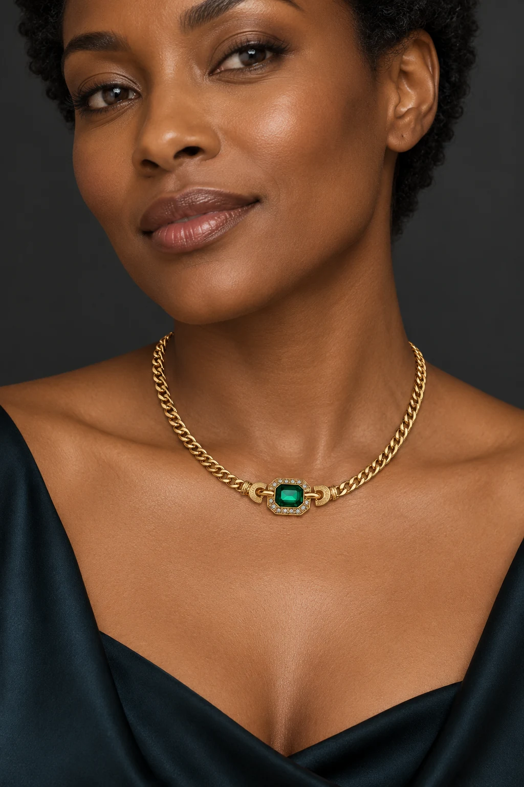 The Sidonie Fleur Necklace worn on a model — AI-generated styling preview