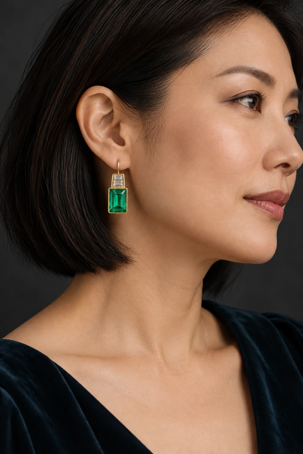 The Céline Waltz Earrings worn on a model — AI-generated styling preview