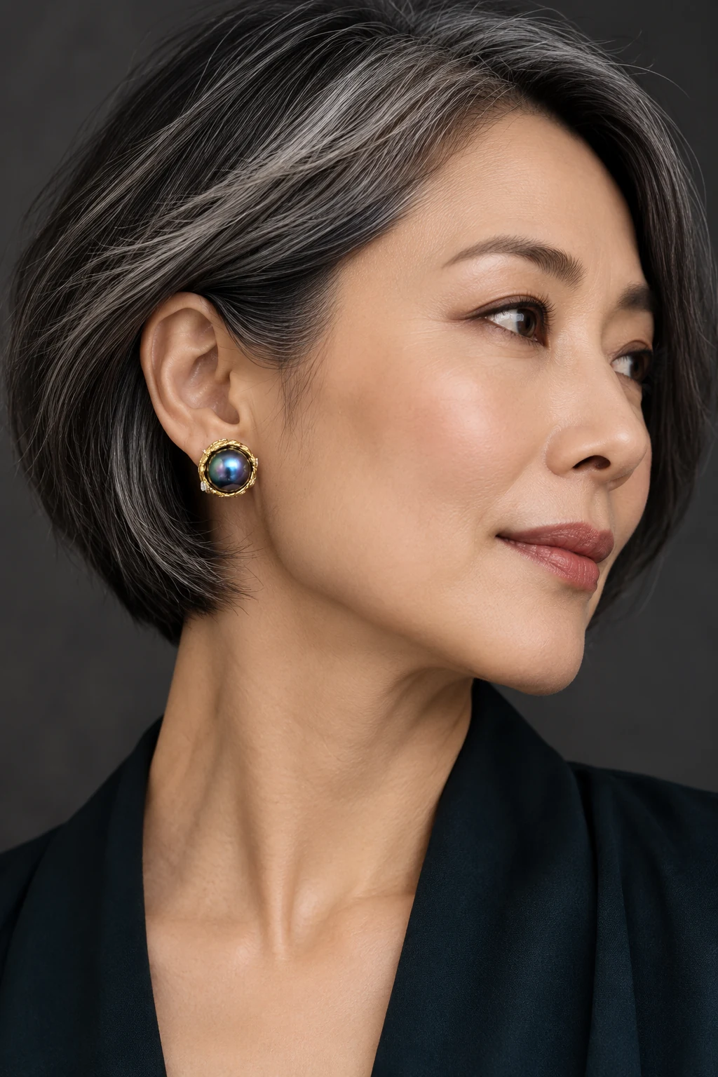 The Eugénie Rhapsody Earrings worn on a model — AI-generated styling preview