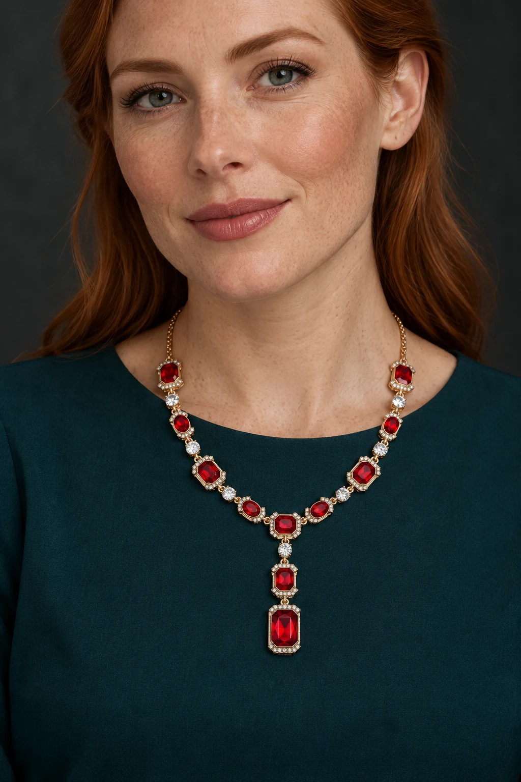 The Chloé Muse Necklace worn on a model — AI-generated styling preview