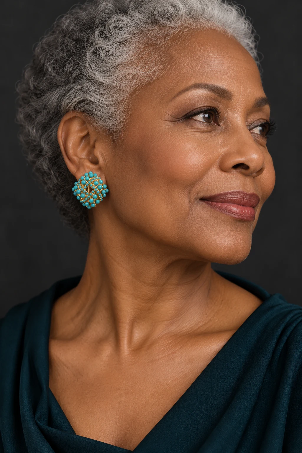 The Léonie Fable Earrings worn on a model — AI-generated styling preview