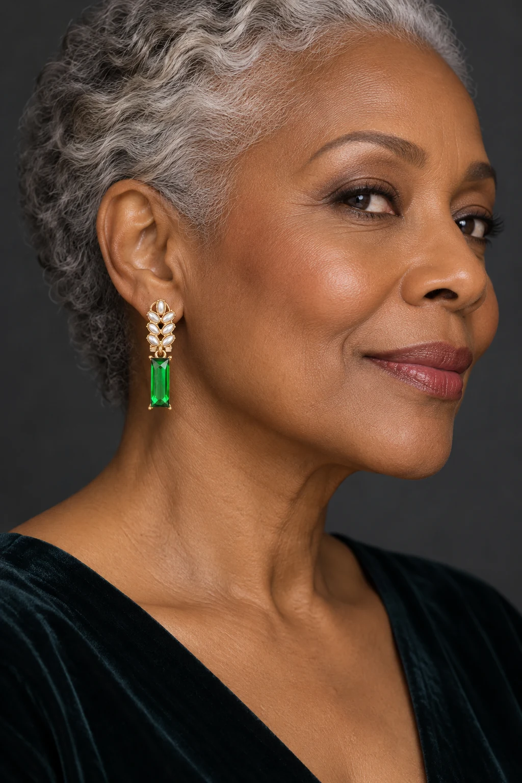 The Liliane Promenade Earrings worn on a model — AI-generated styling preview