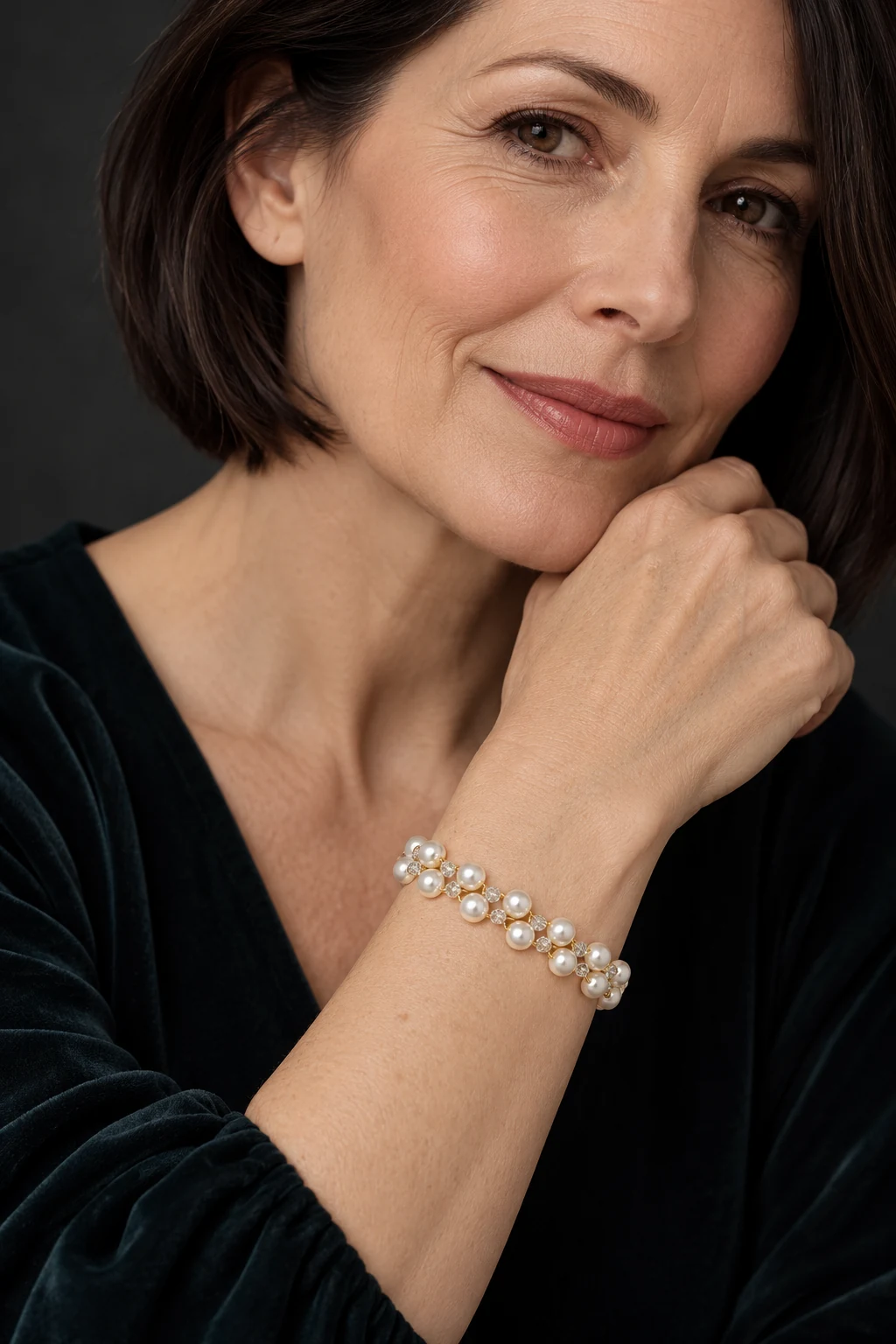 The Isabeau Arabesque Bracelet worn on a model — AI-generated styling preview